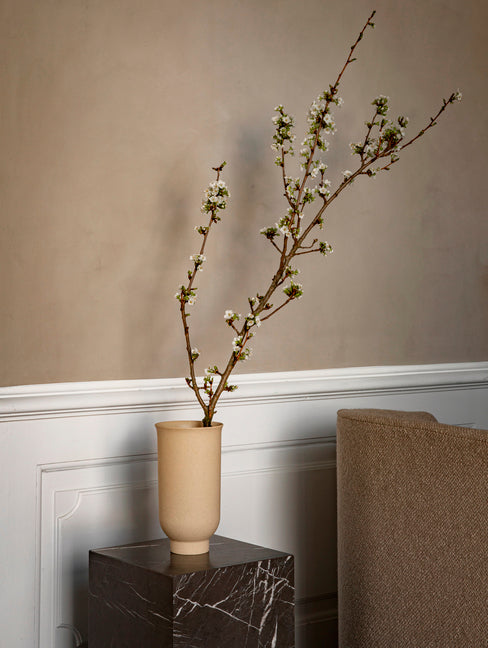 PLINTH Side Table Brown Marble