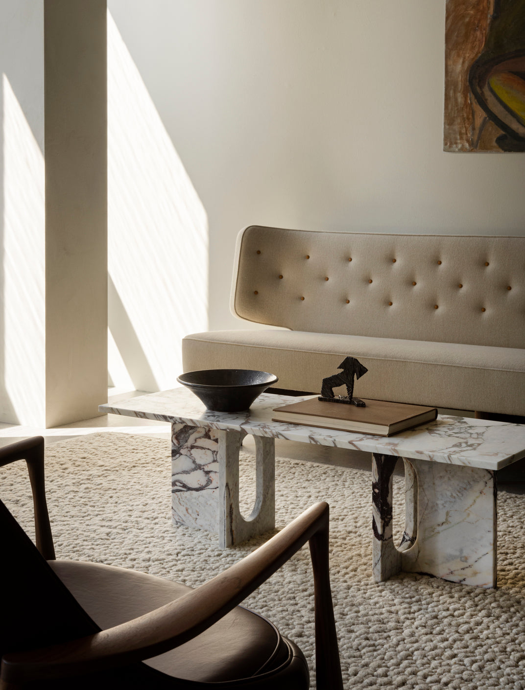 ANDROGYNE coffee table white-brown marble