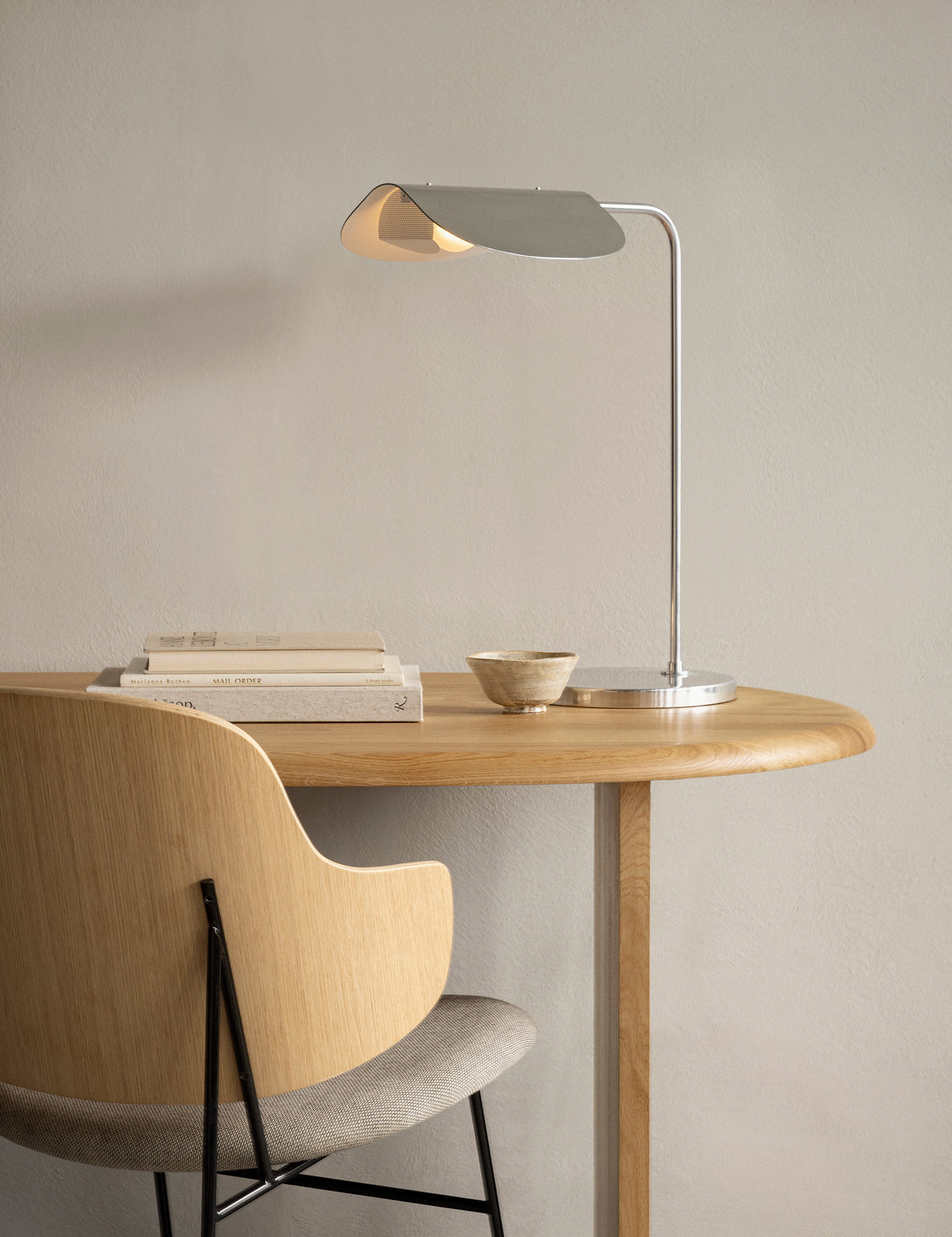 WING Table Lamp Polished Aluminum
