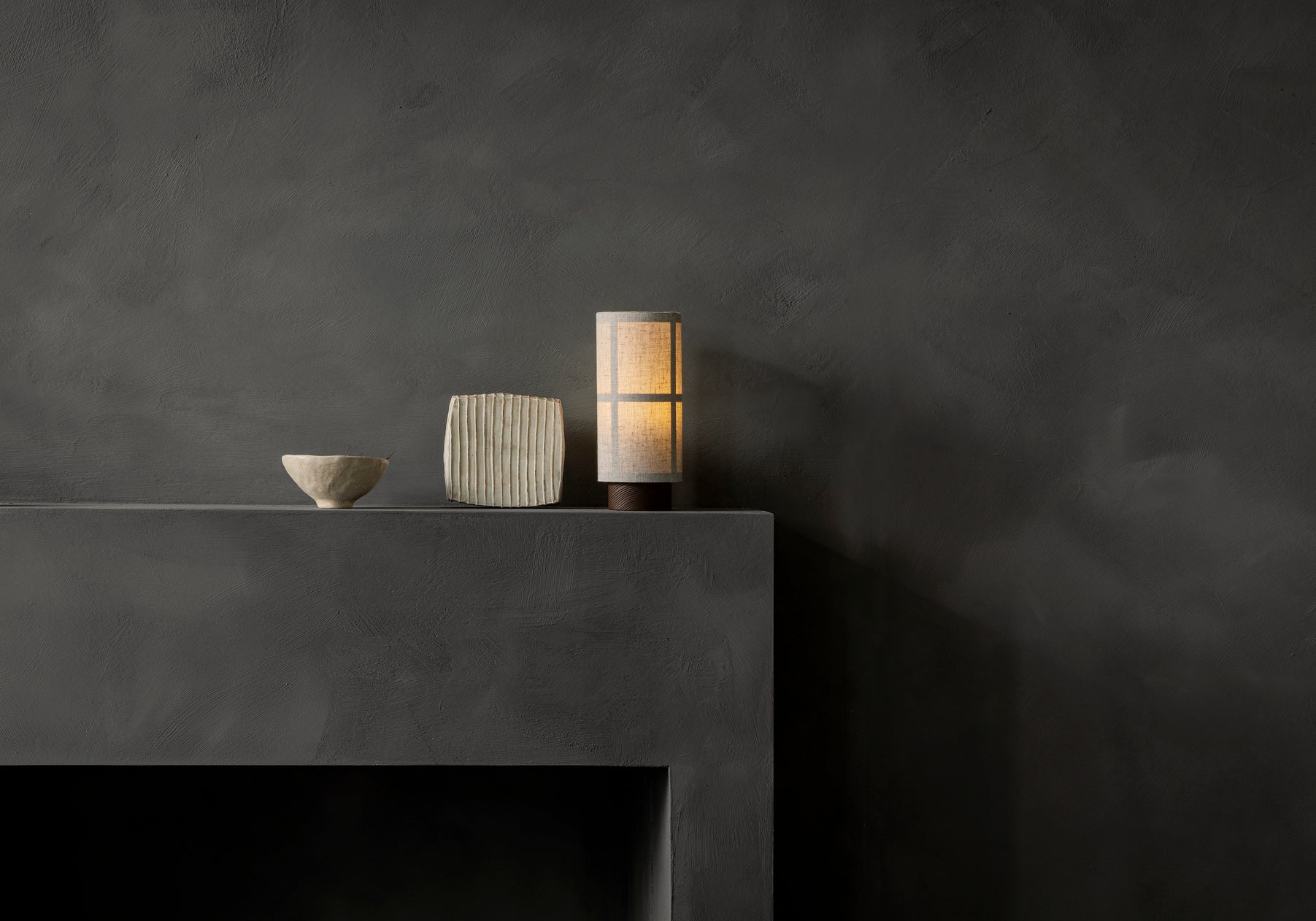 Lampa przenośna HASHIRA len z jesionową podstawą