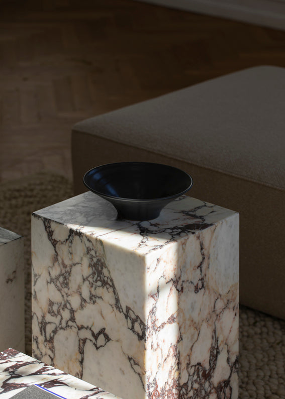 PLINTH Side Table Brown Marble