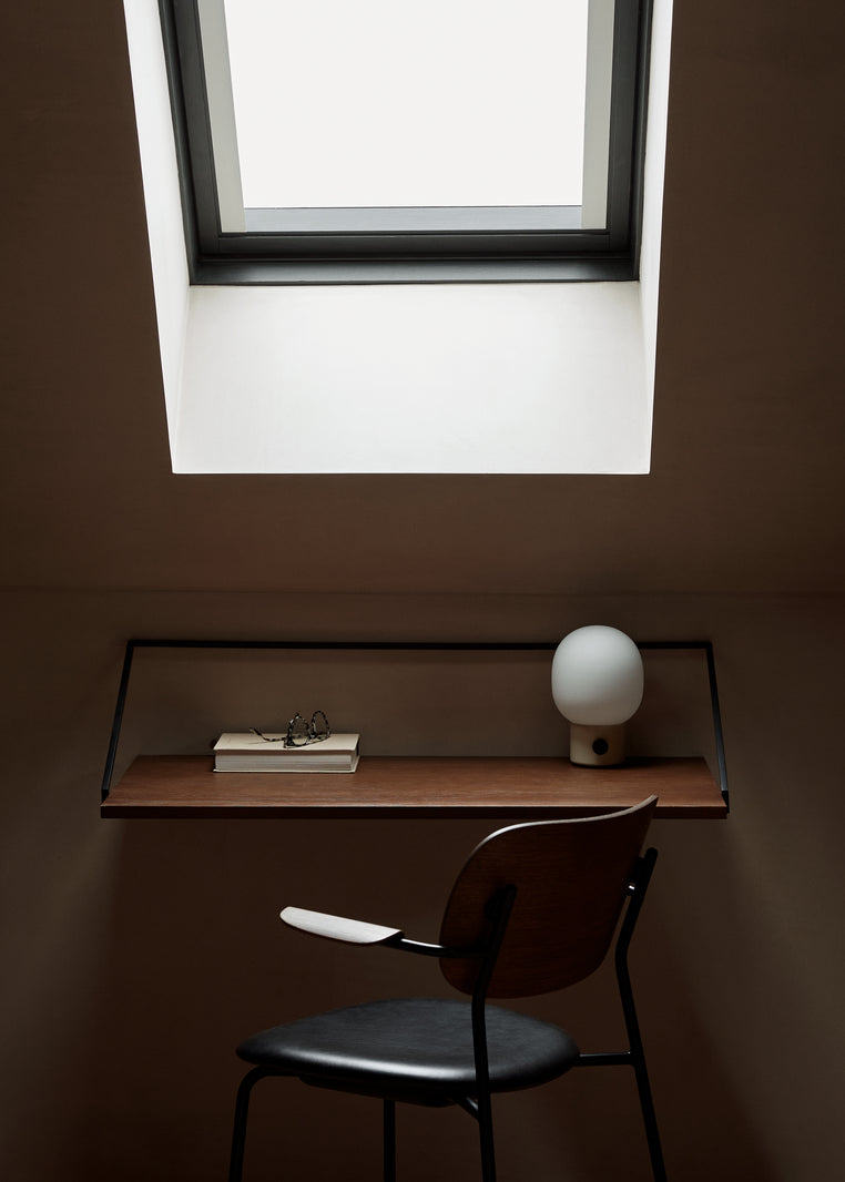 CO oak veneer armchair with black base