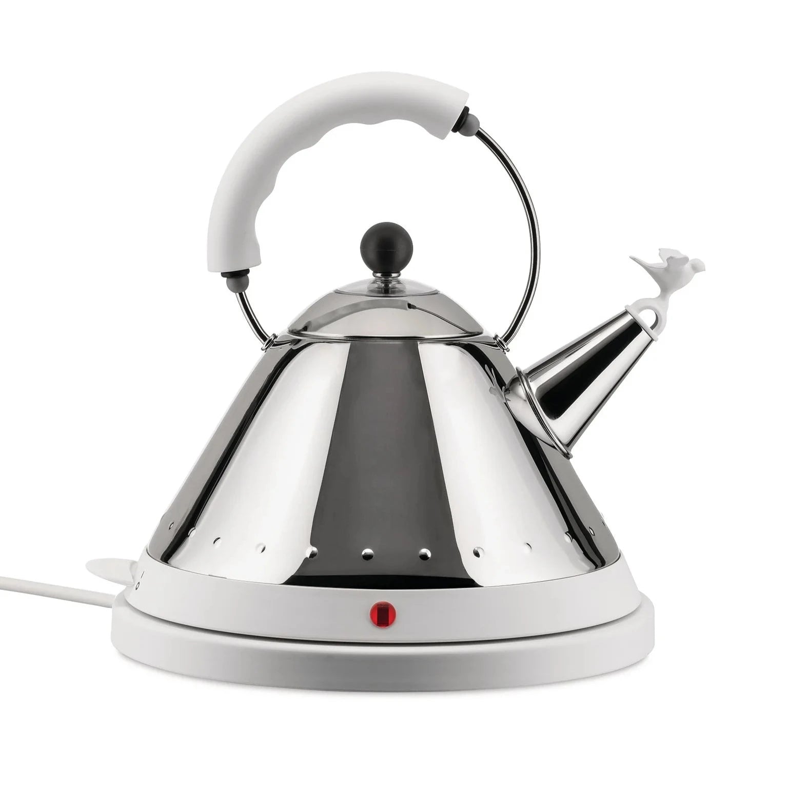 Silver with white electric kettle MG32