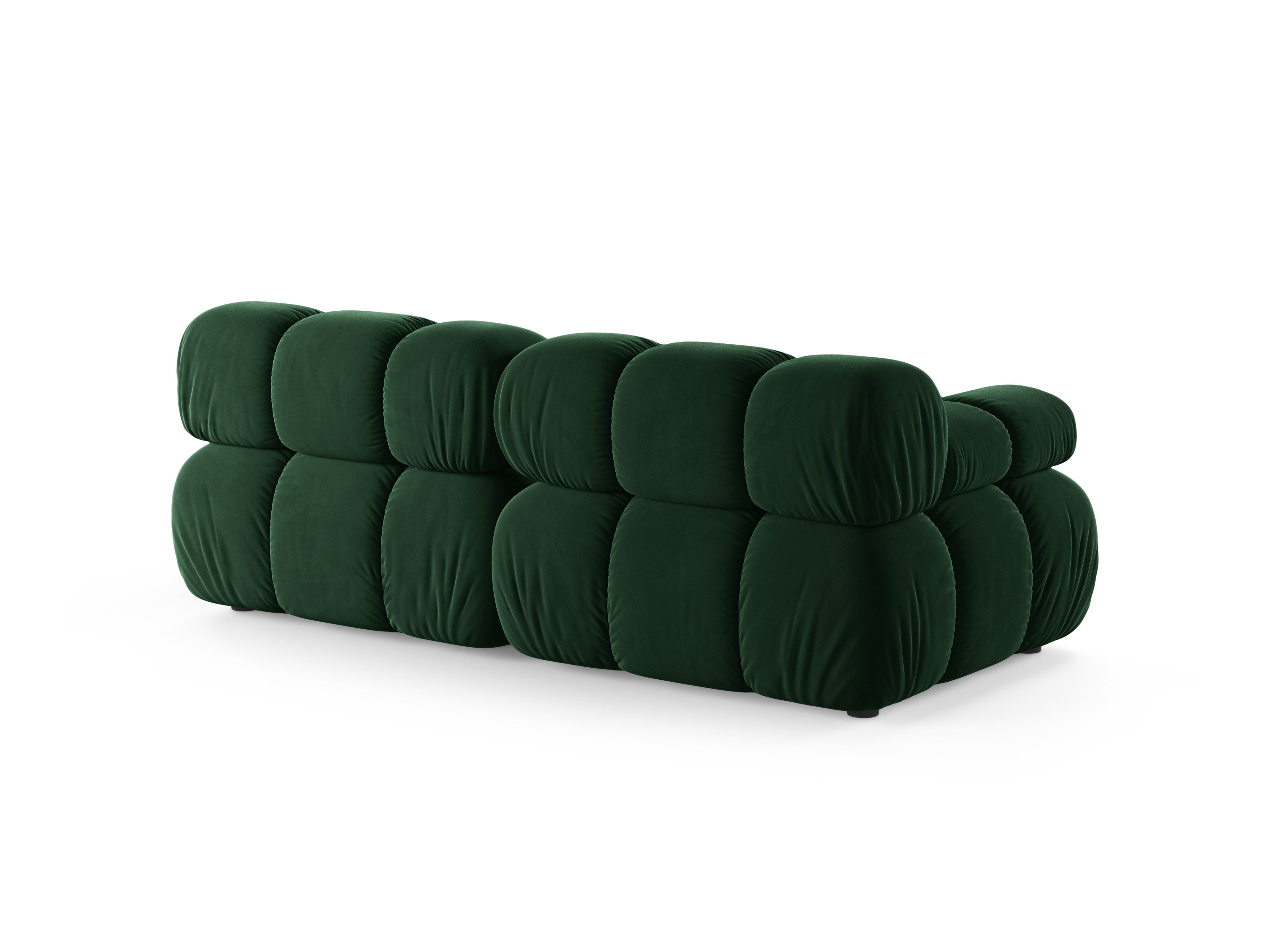 Velvet modular 2-seater sofa BELLIS in bottle green