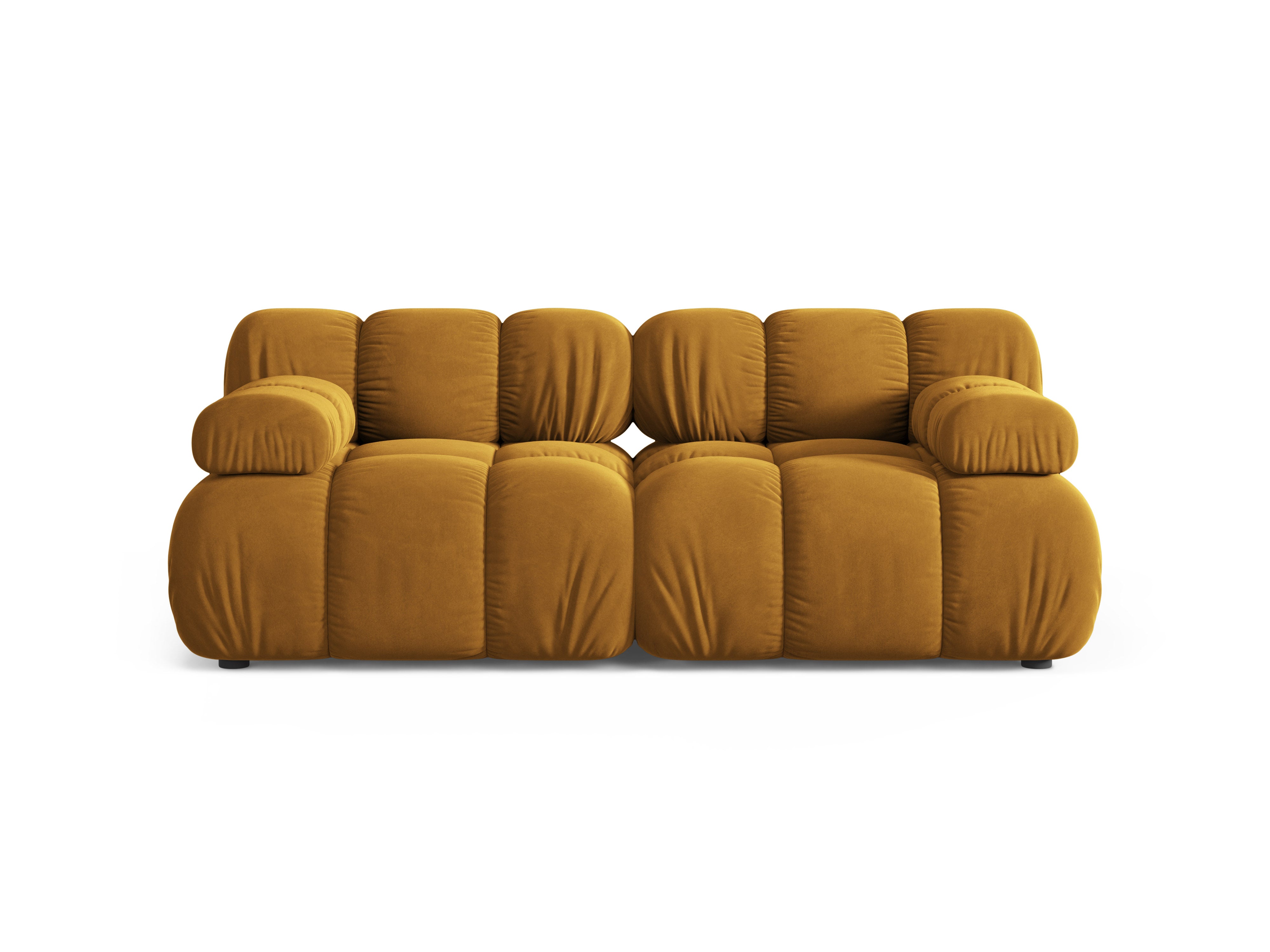 Mustard Velvet Modular Sofa for Two - BELLIS