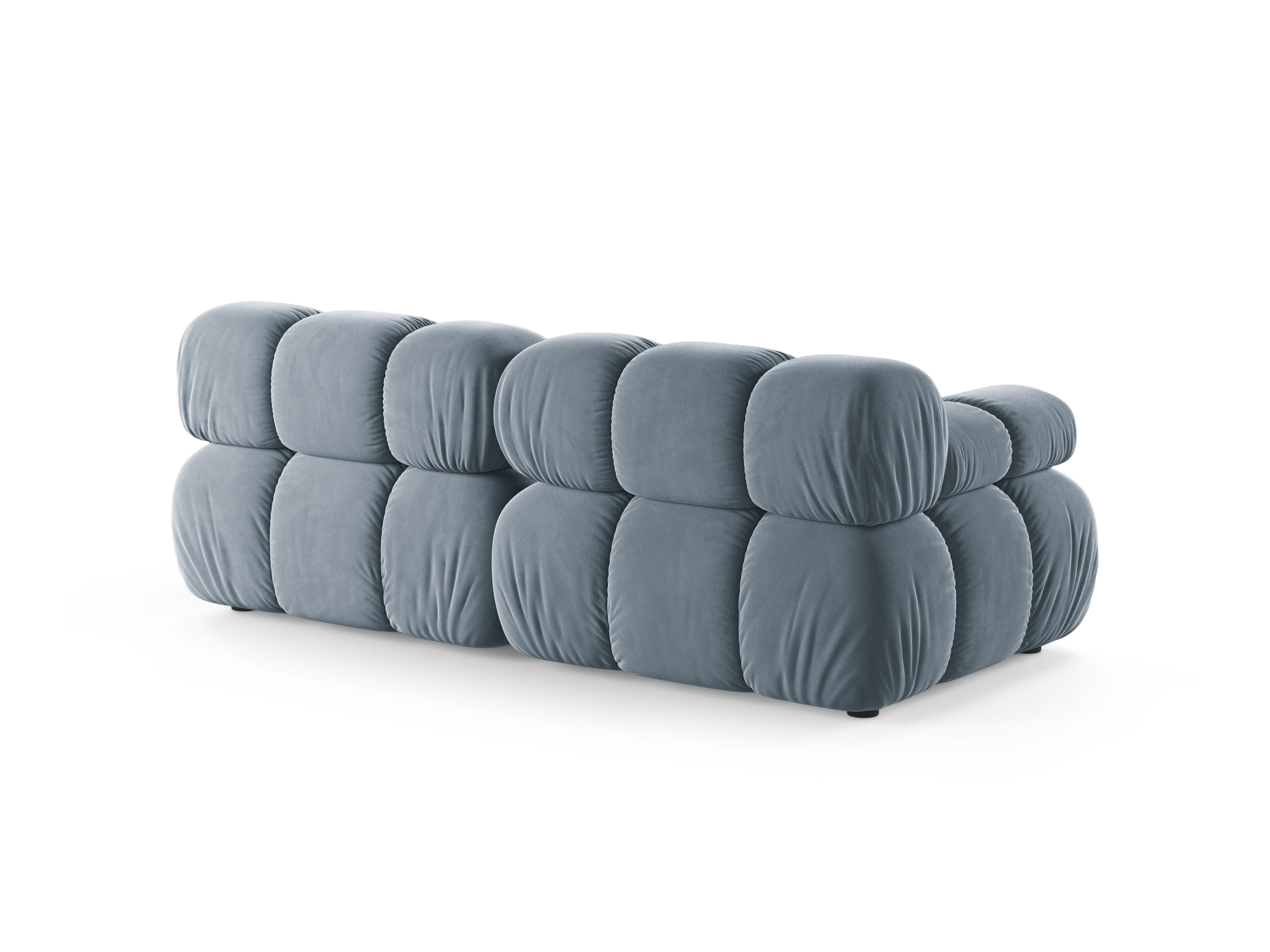 Velvet modular 2-seater sofa BELLIS in blue