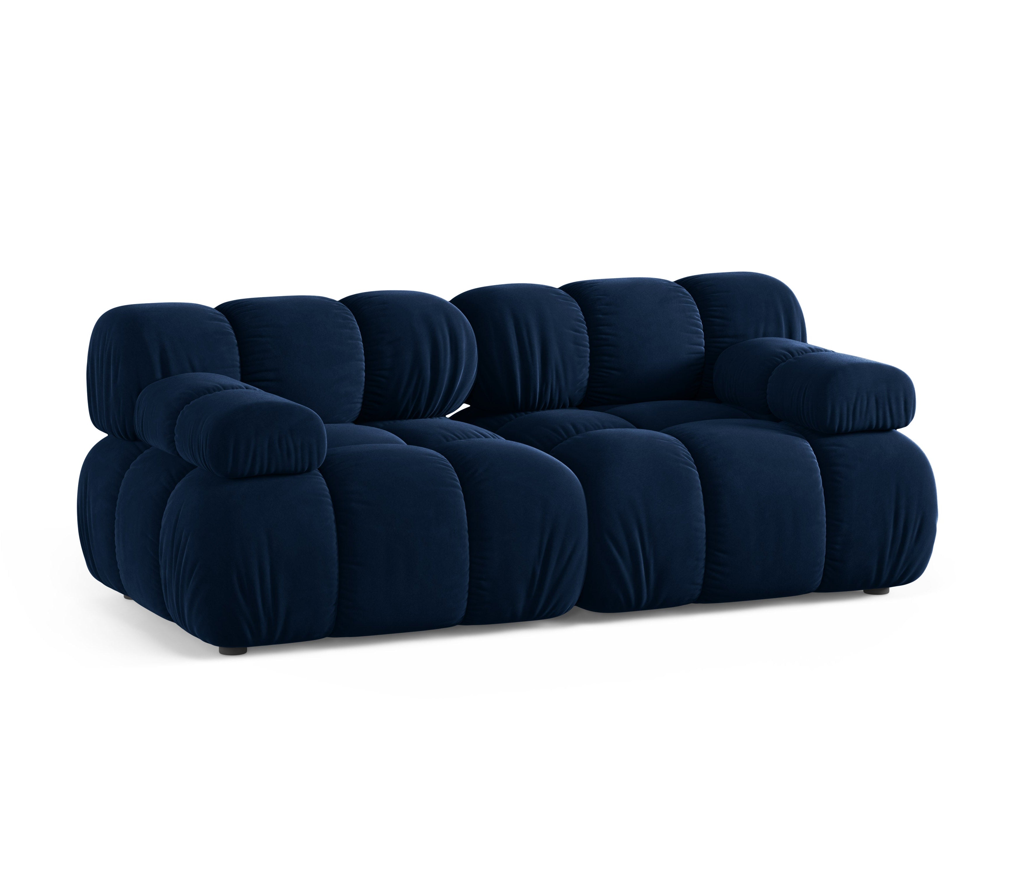Velvet modular 2-seater sofa BELLIS in royal blue