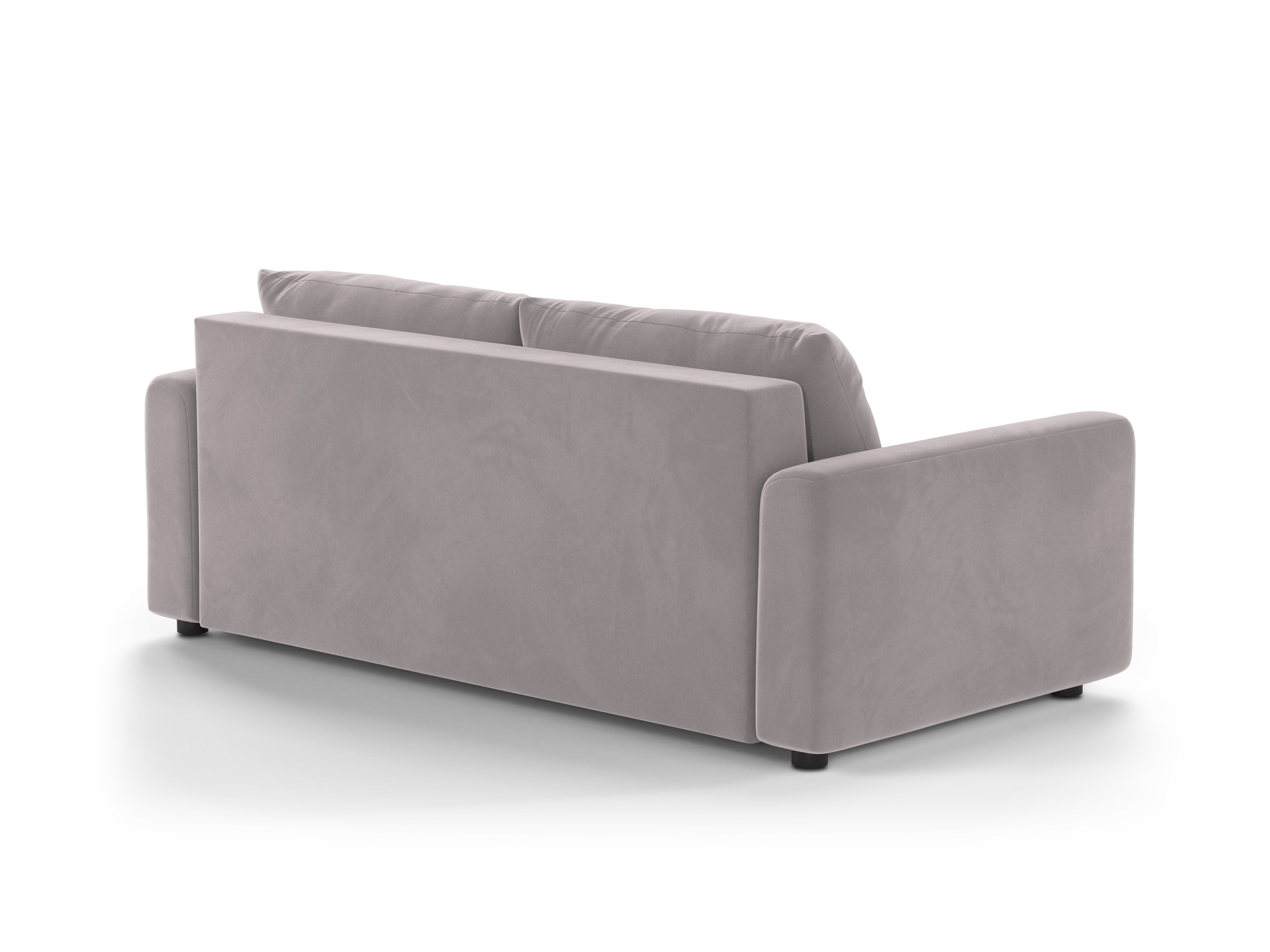 David Light Gray Velvet 3-Seater Sofa with Sleeping Function