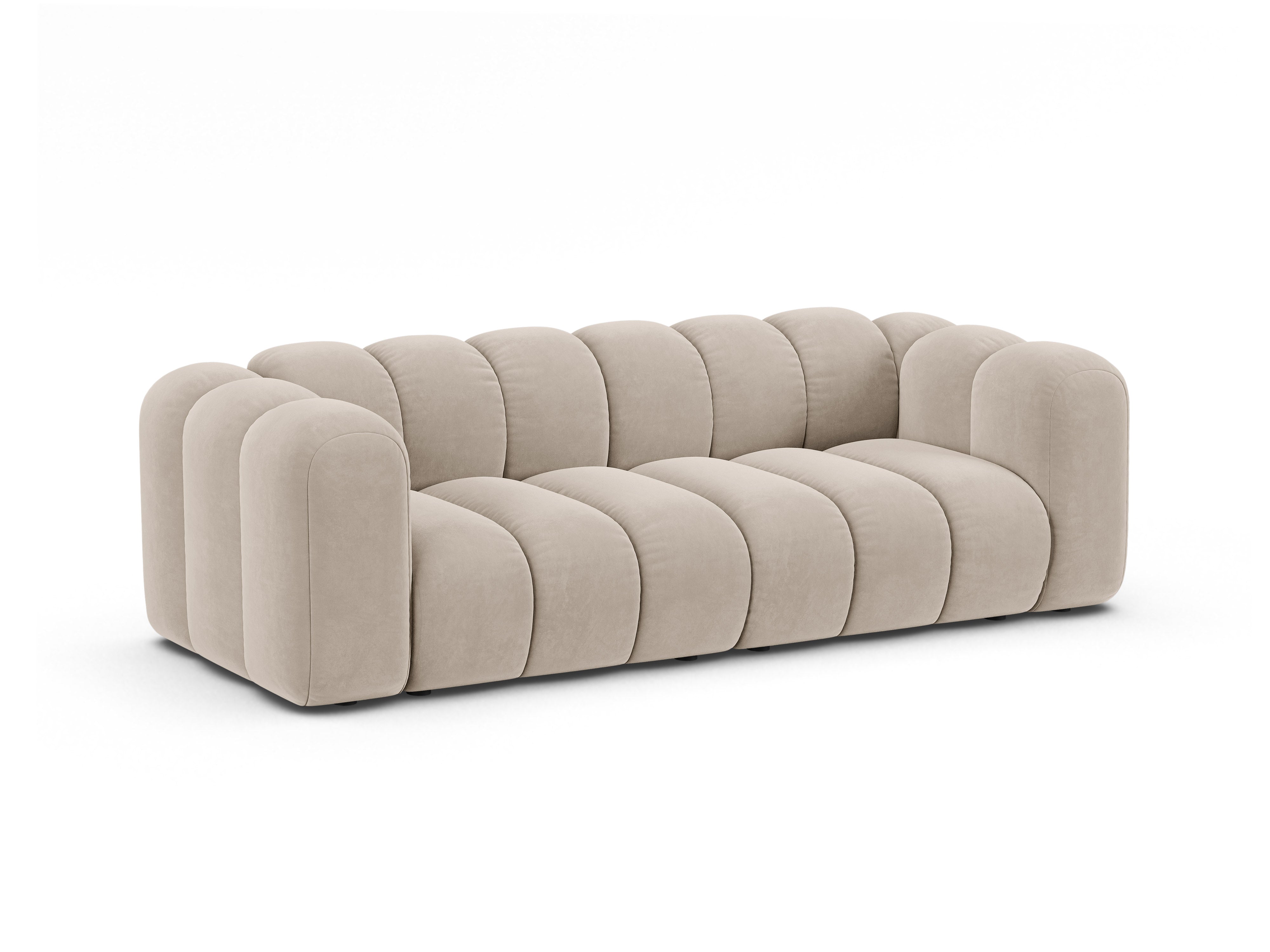 Velvet 3-Seater Sofa LUPINE Beige