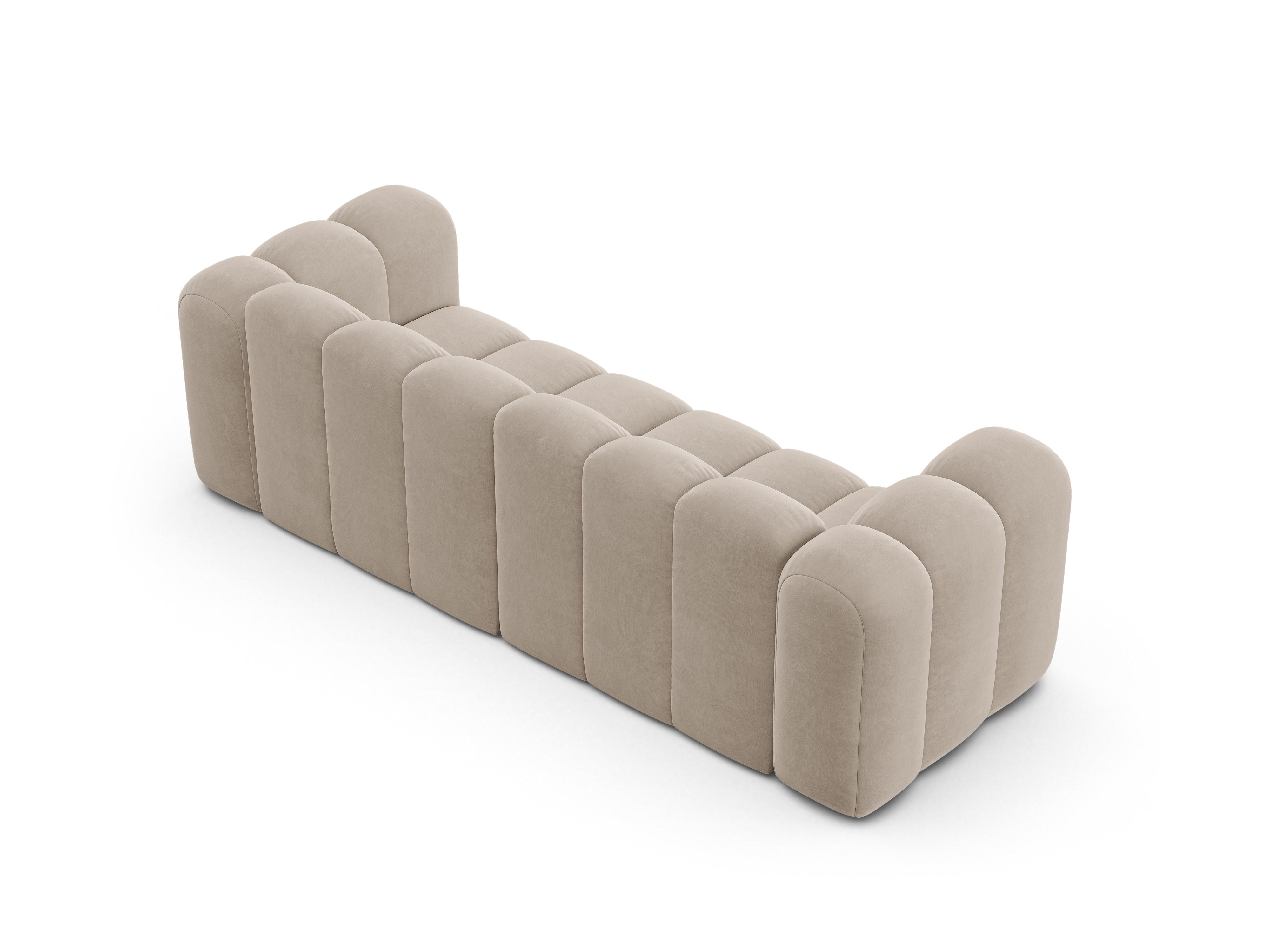 Velvet 3-Seater Sofa LUPINE Beige