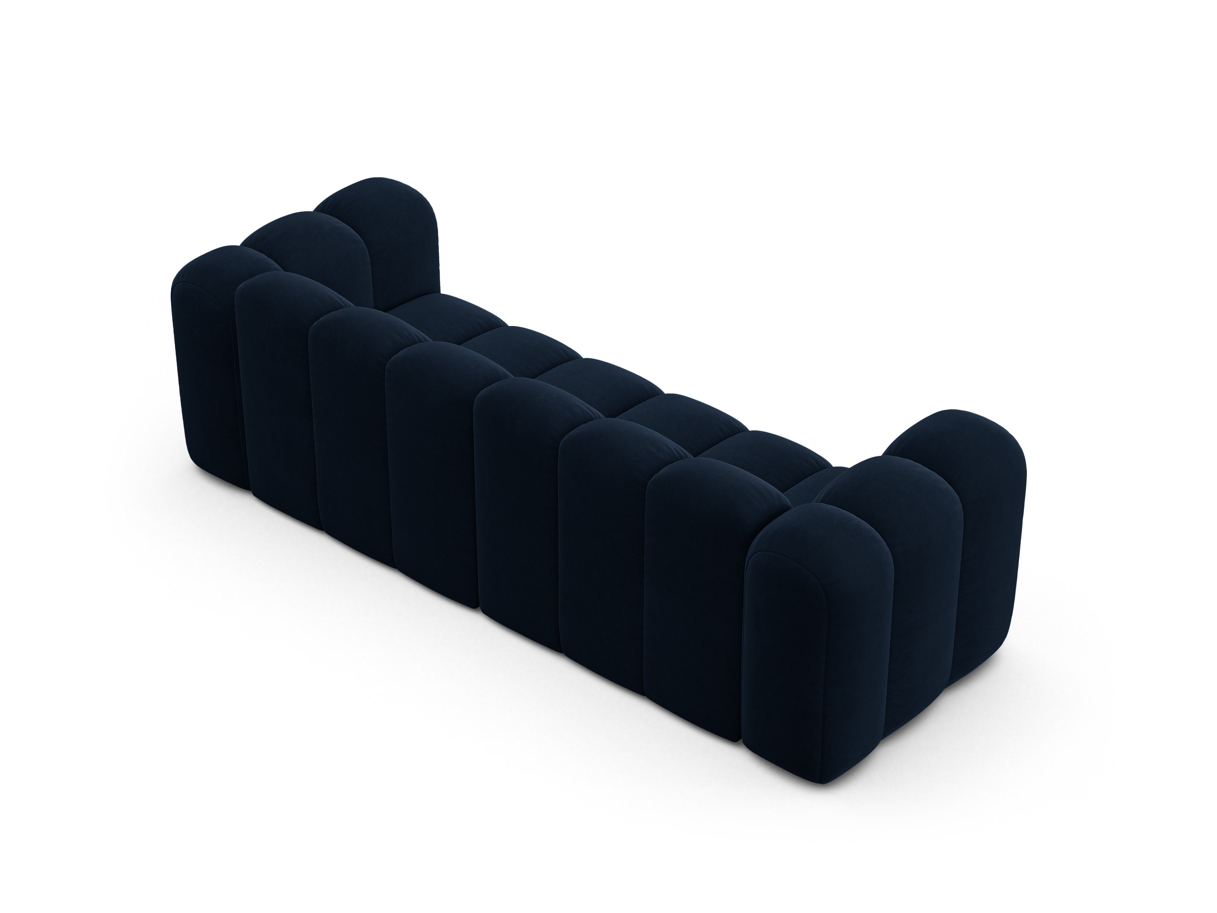 Velvet 3-Seater Sofa LUPINE Navy Blue