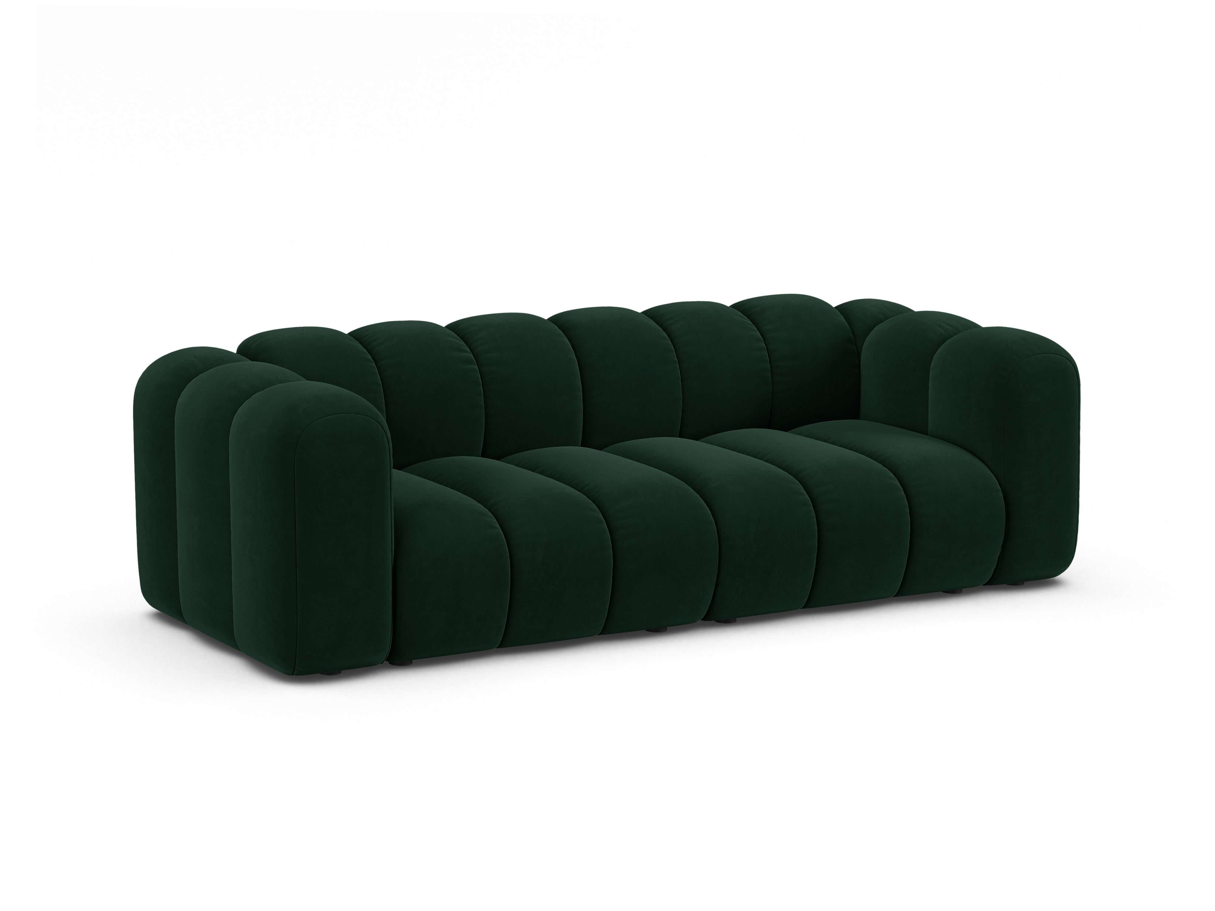Velvet 3-Seater Sofa LUPINE Bottle Green