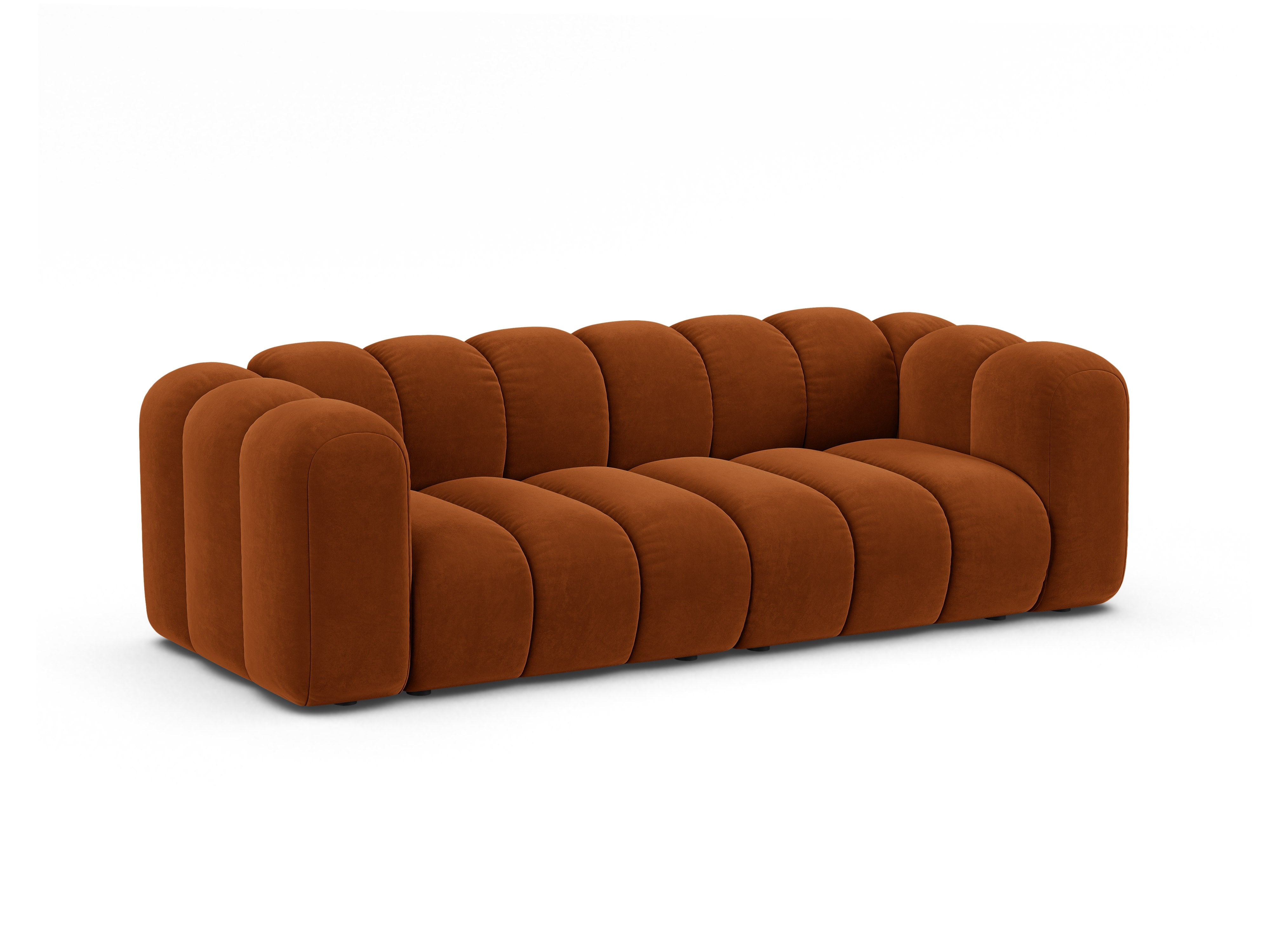 Velvet 3-Seater Sofa LUPINE Brick