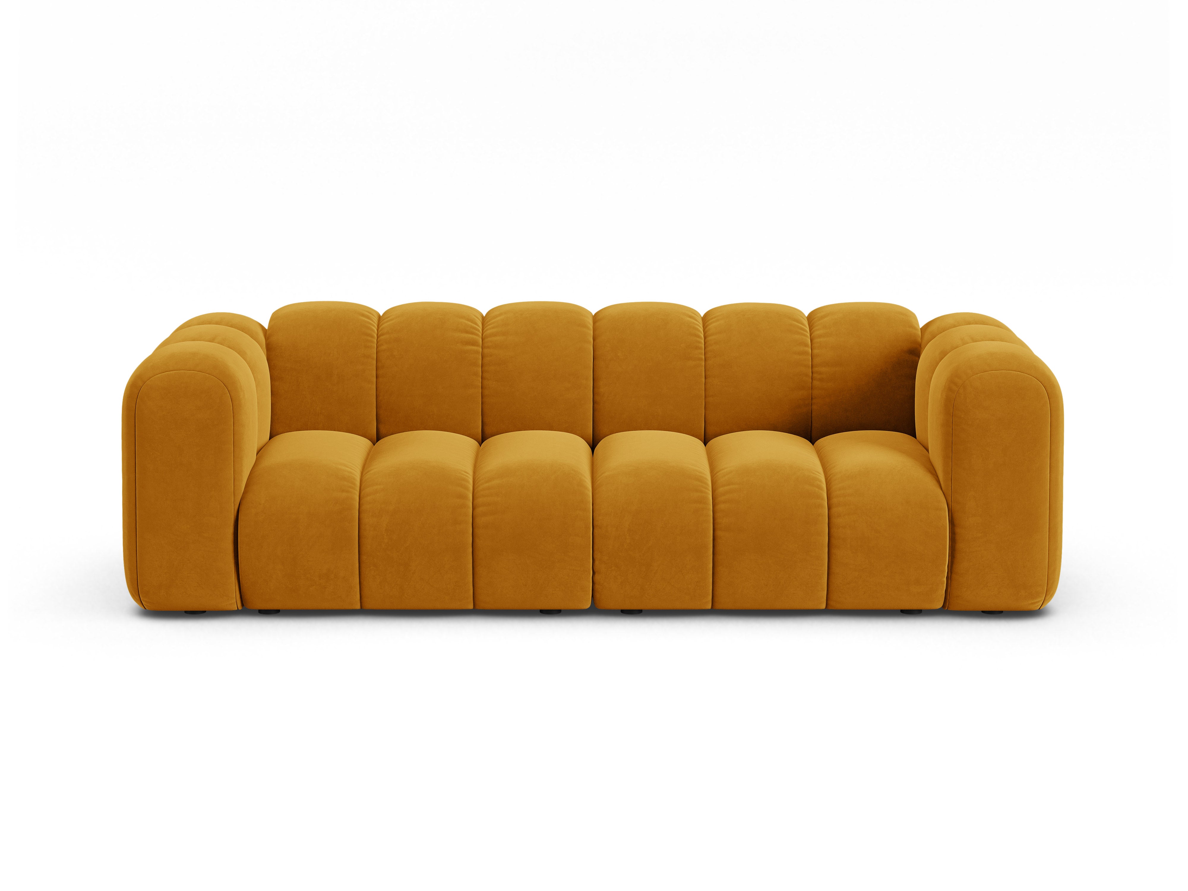 Velvet 3-Seater Sofa LUPINE Mustard