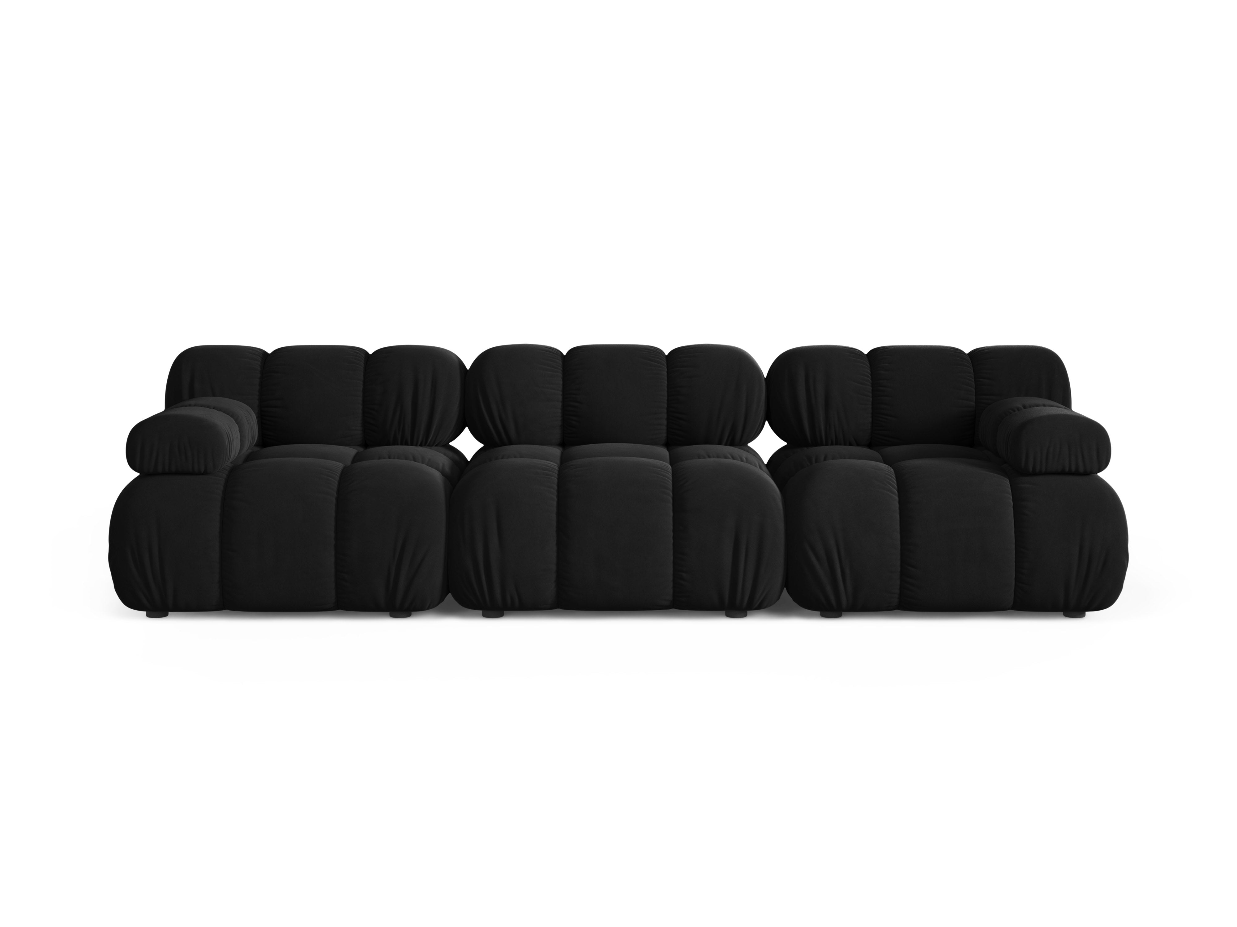 Velvet modular sofa for three BELLIS in black