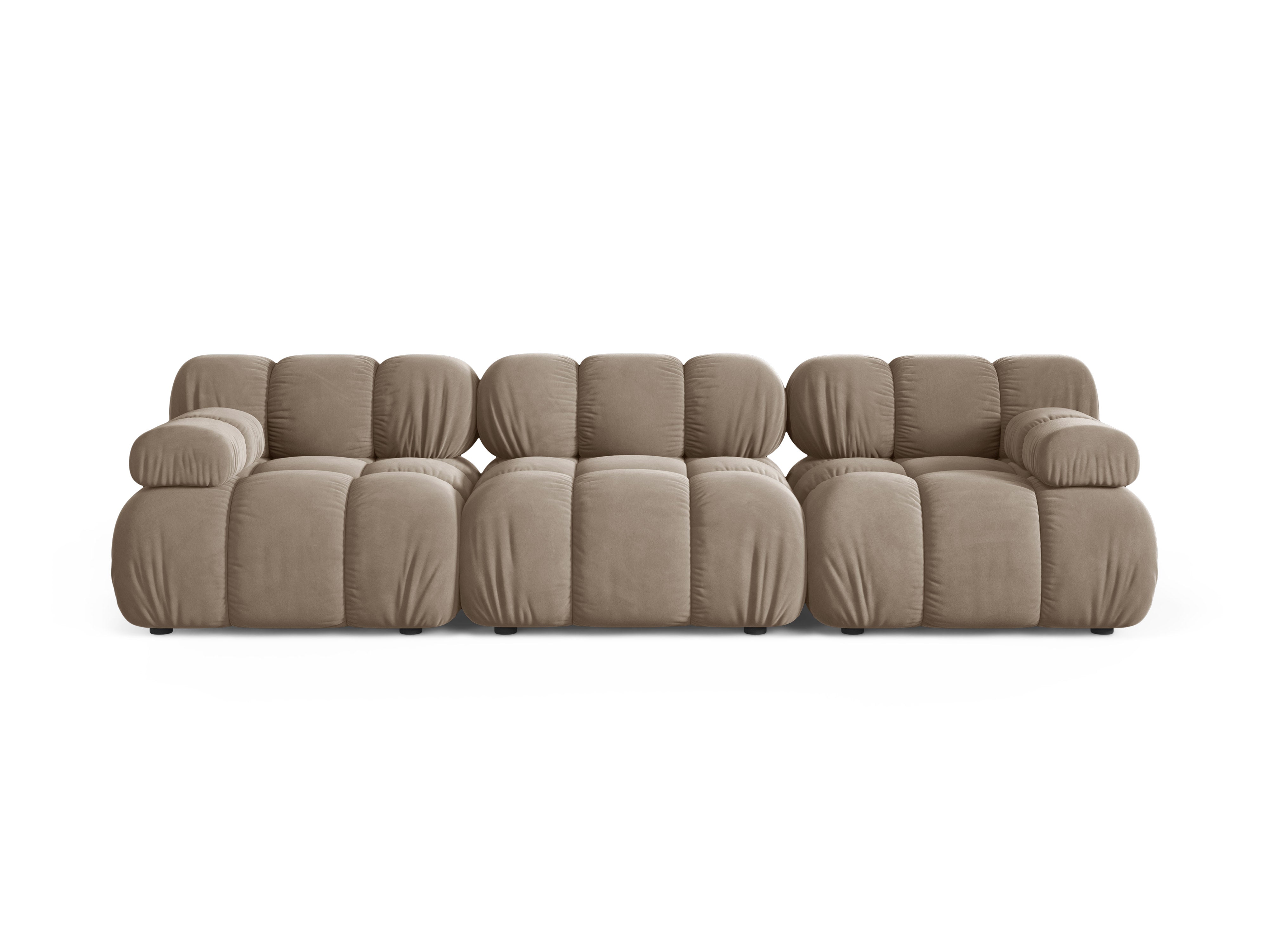 Cappuccino Velvet 3-Seater Modular Sofa BELLIS