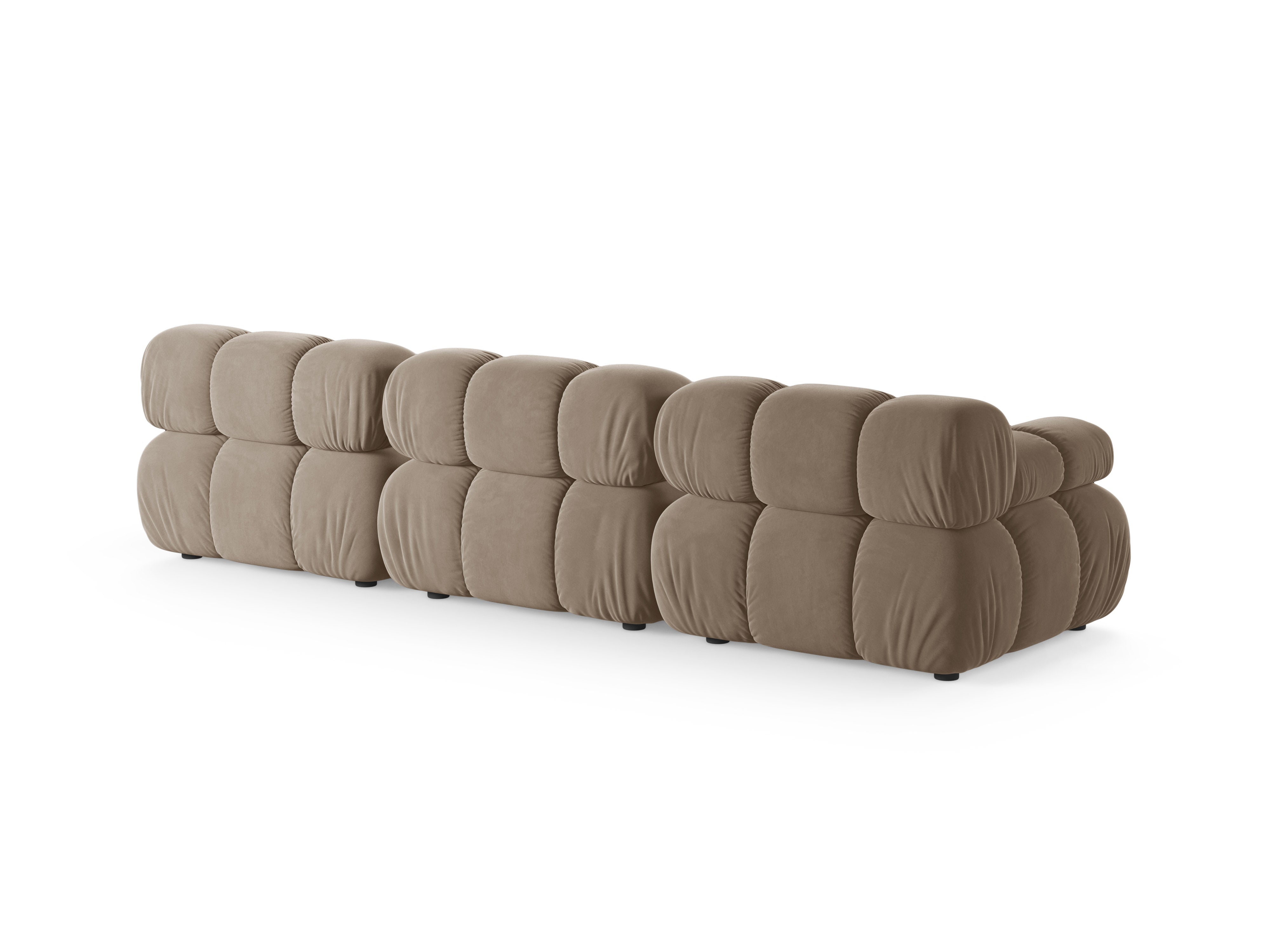Cappuccino Velvet 3-Seater Modular Sofa BELLIS