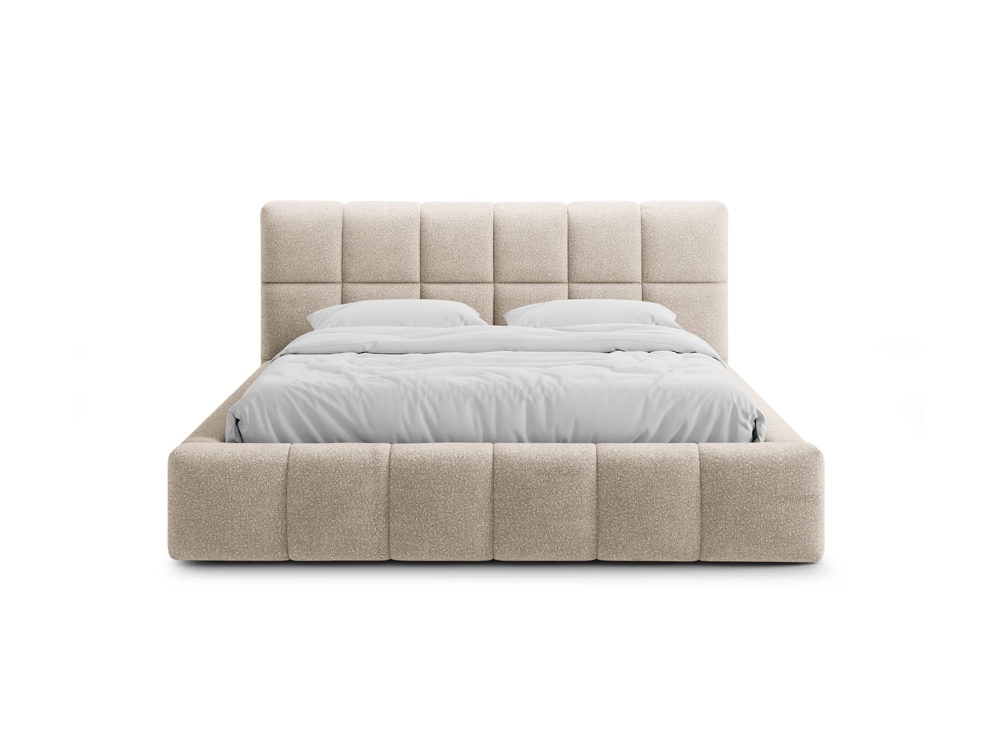 BELLIS Beige Boucle Bed with Storage