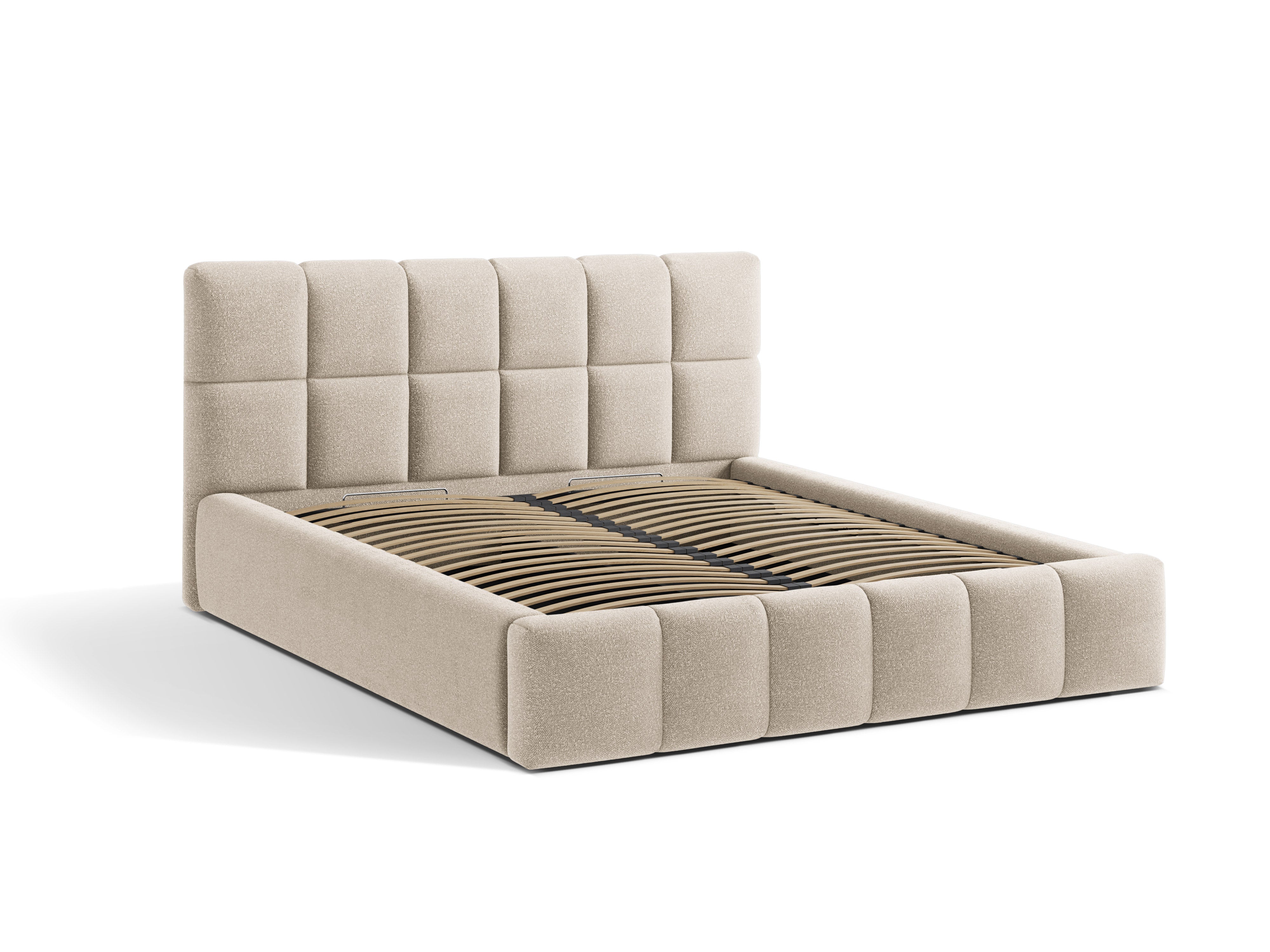 BELLIS Beige Boucle Bed with Storage