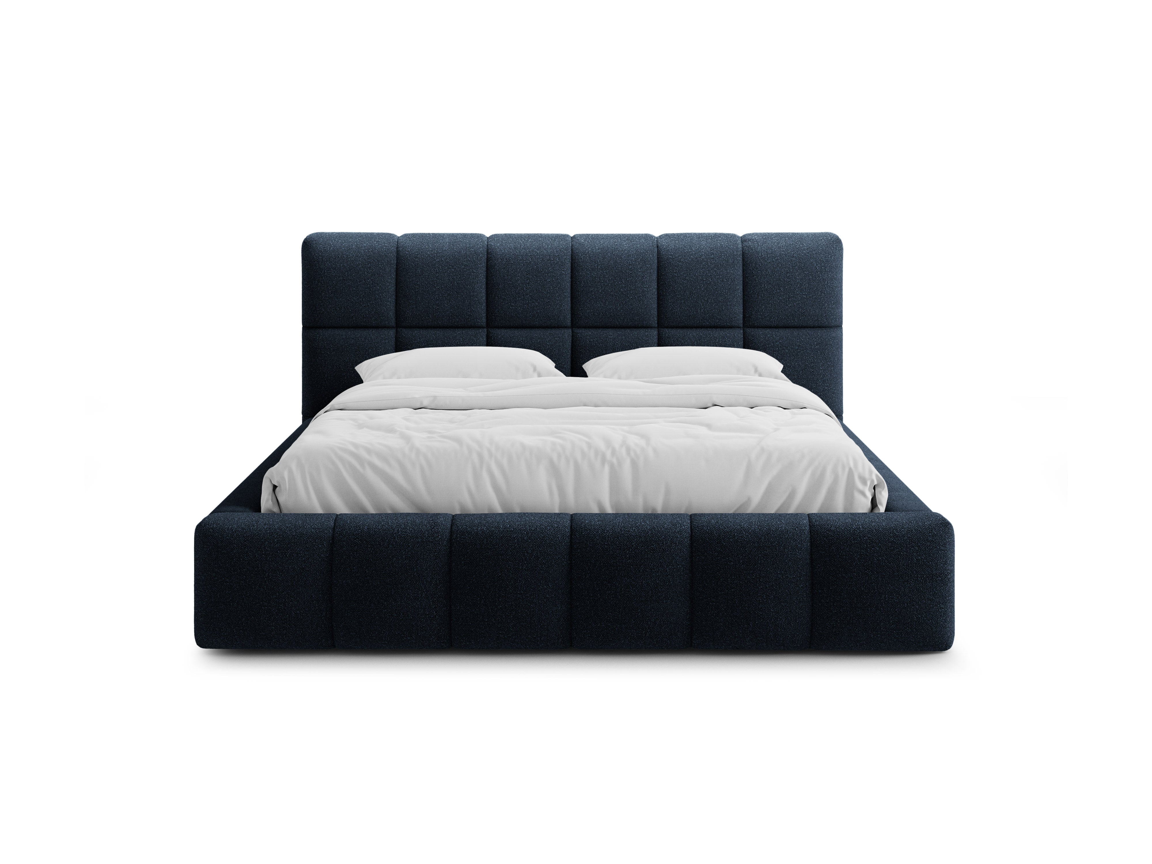 BELLIS Bed with Storage in Navy Boucle