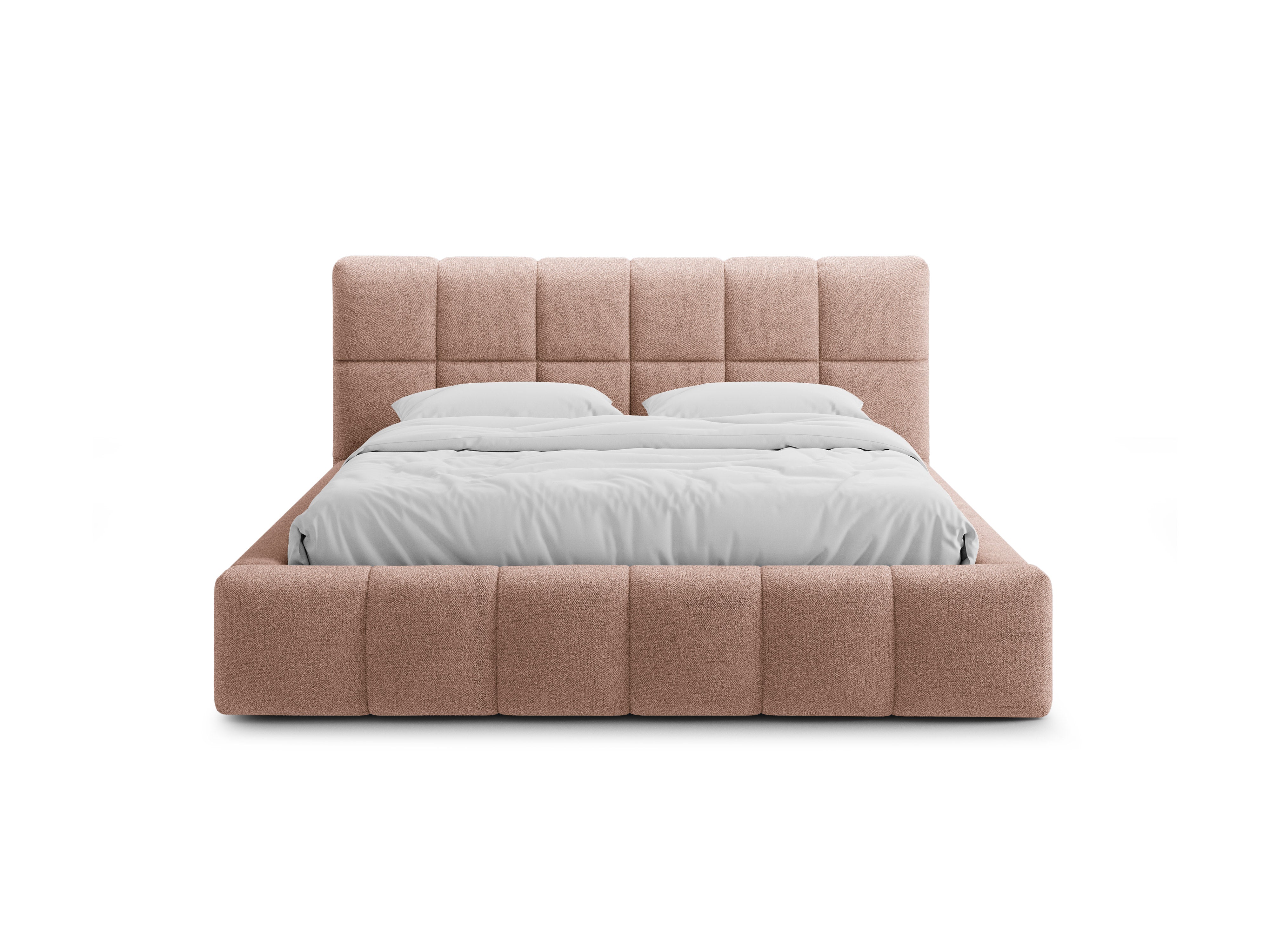 BELLIS Bed with Storage in Powder Pink Boucle