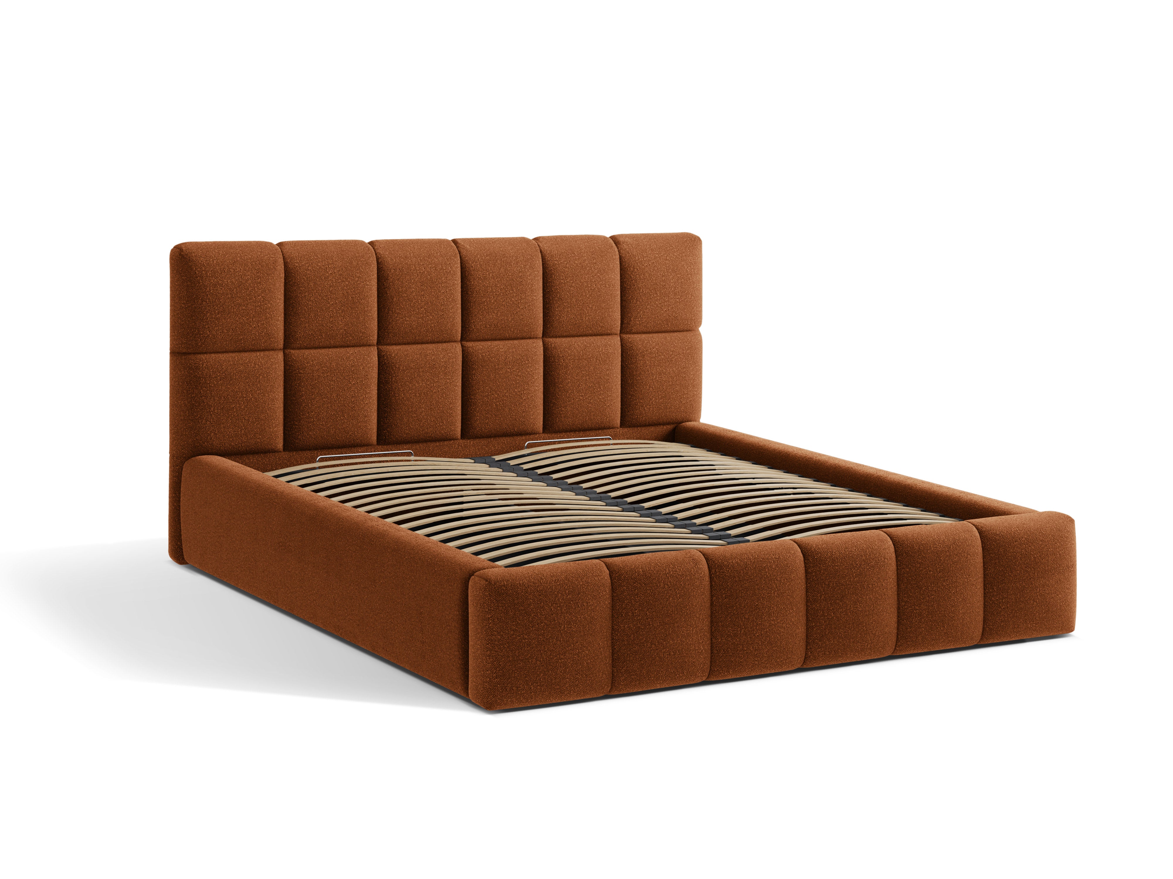 BELLIS Bed with Storage in Brick Boucle