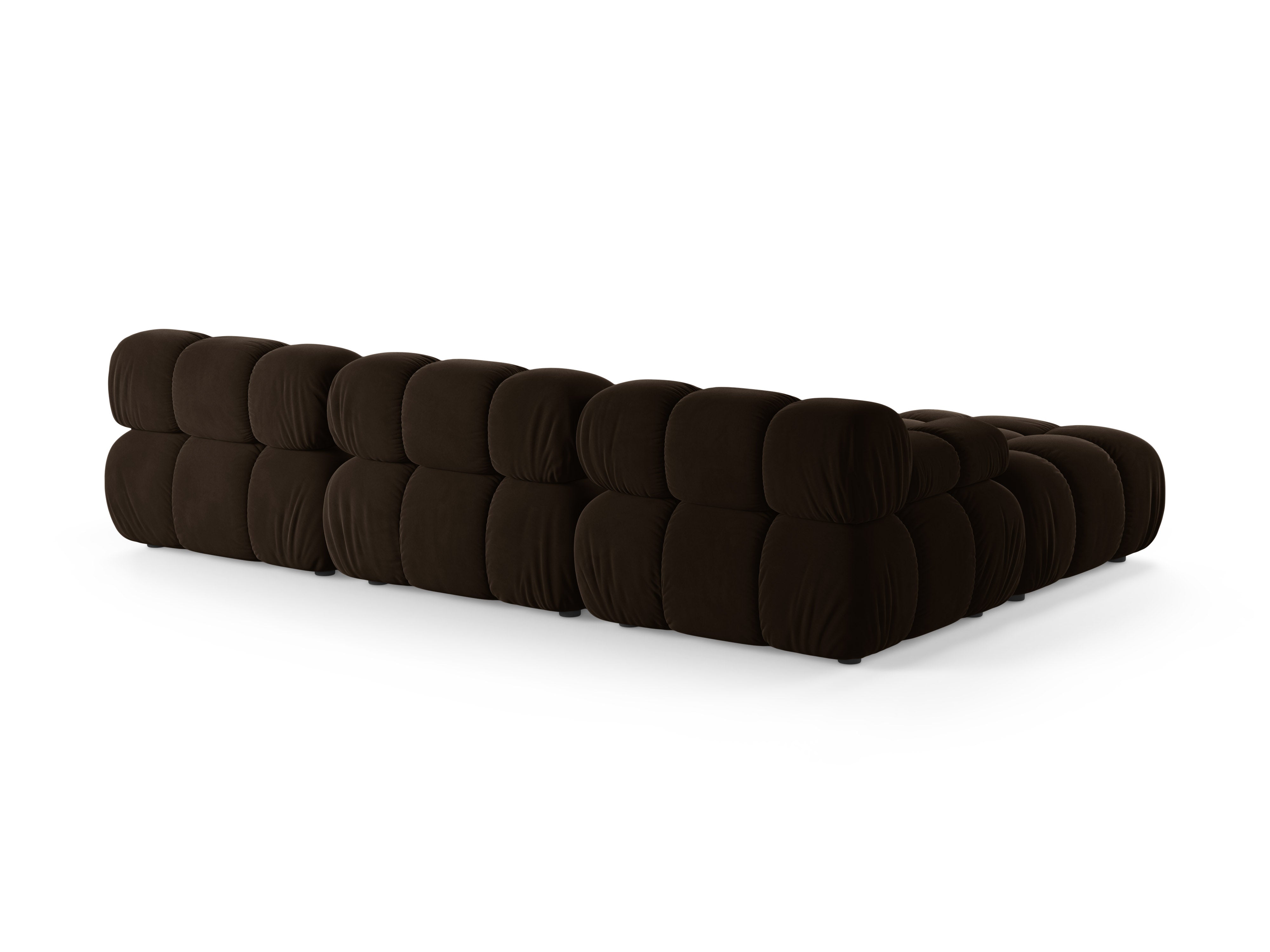 Universal velvet corner sofa BELLIS in chocolate.