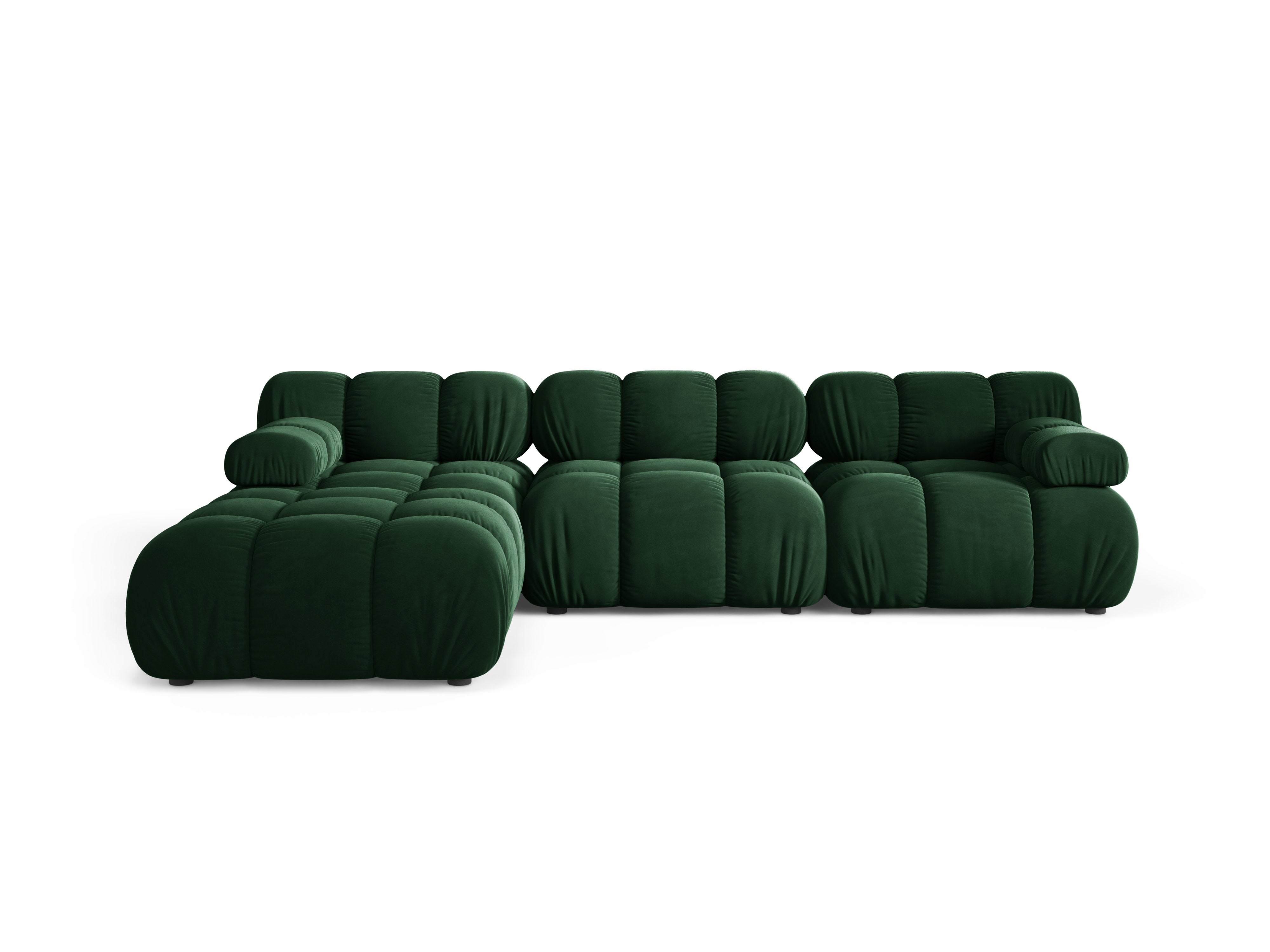 Velvet Corner Sofa BELLIS in Bottle Green