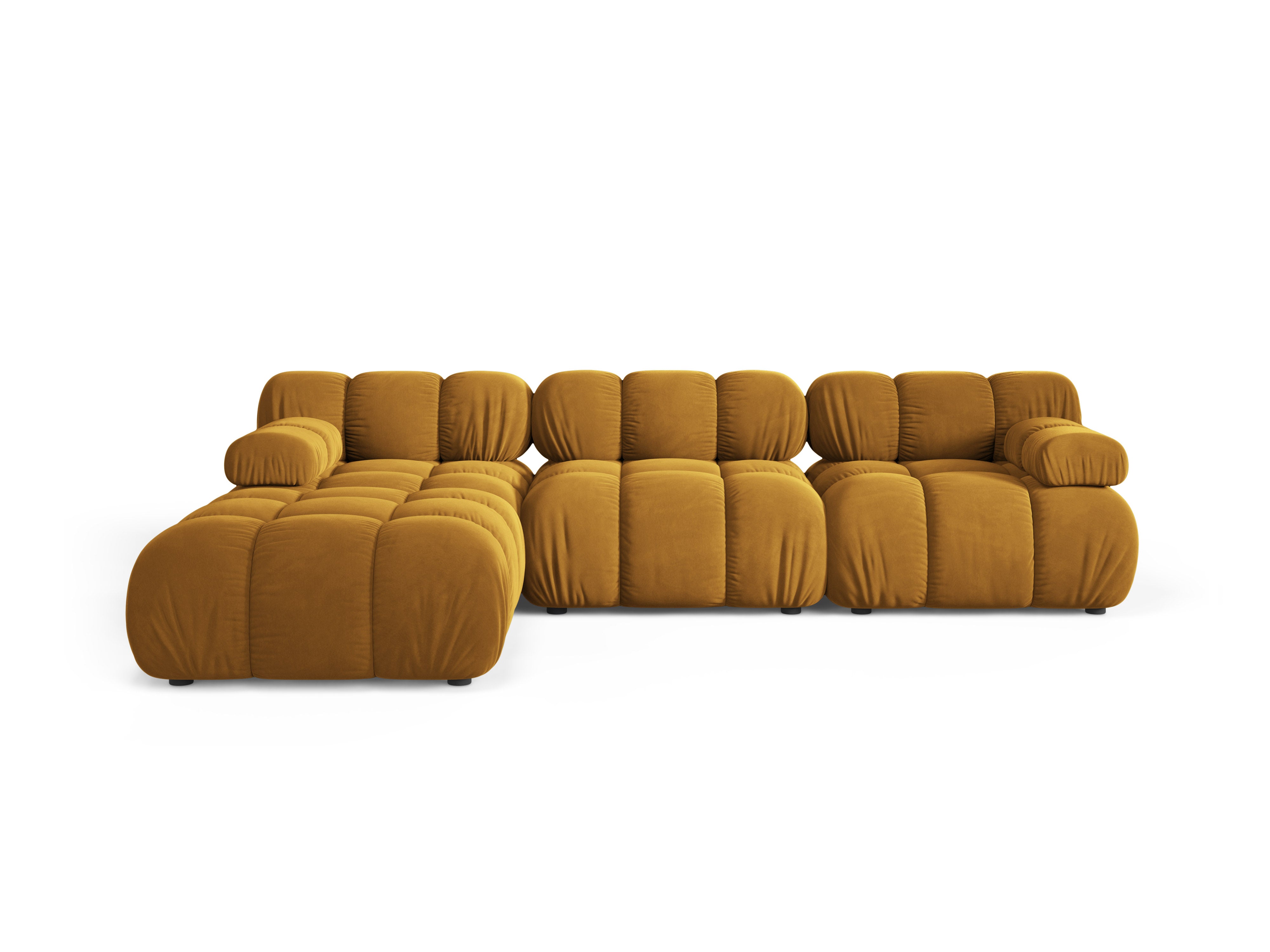 Mustard Velvet Universal Corner Sofa BELLIS