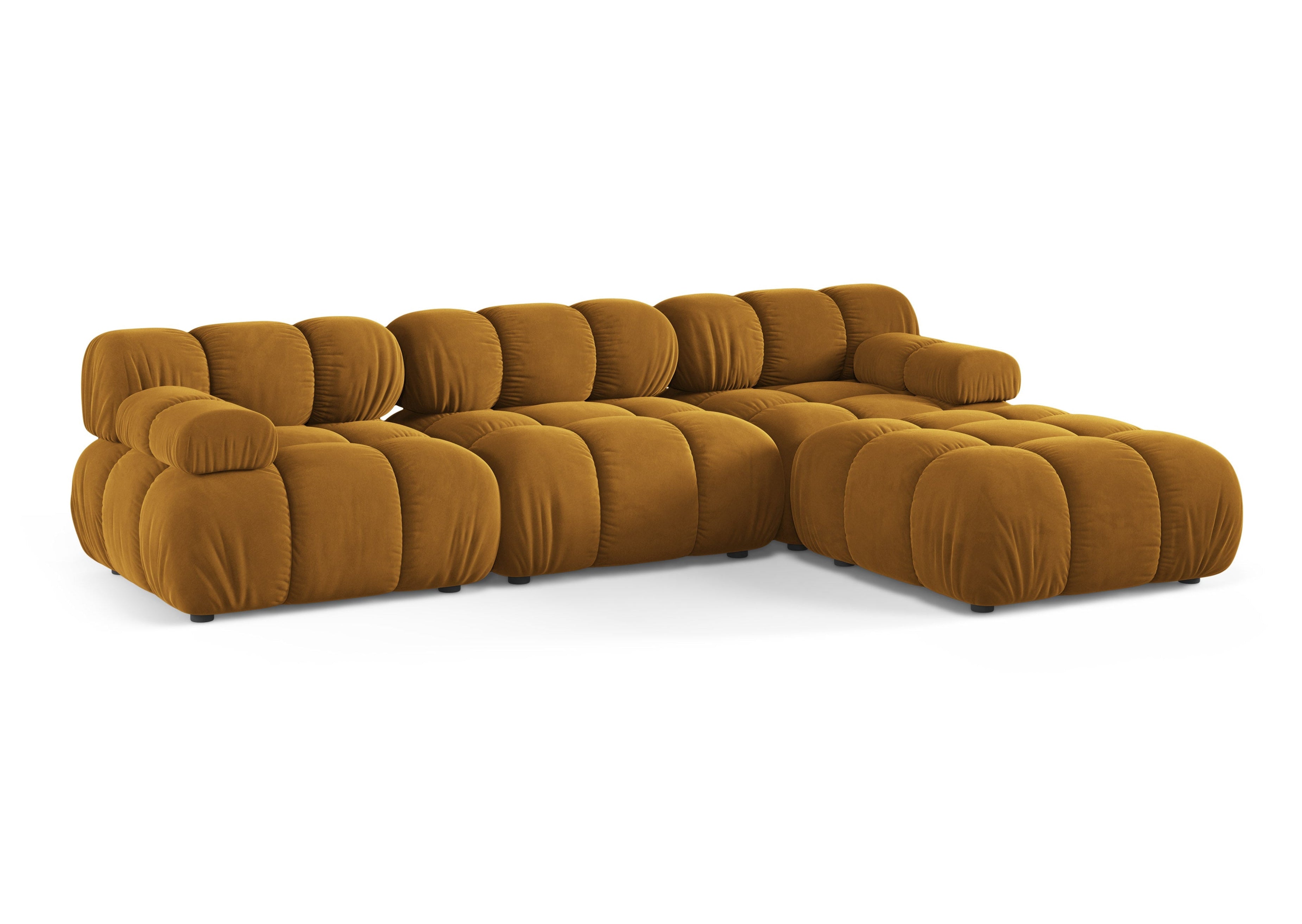 Mustard Velvet Universal Corner Sofa BELLIS