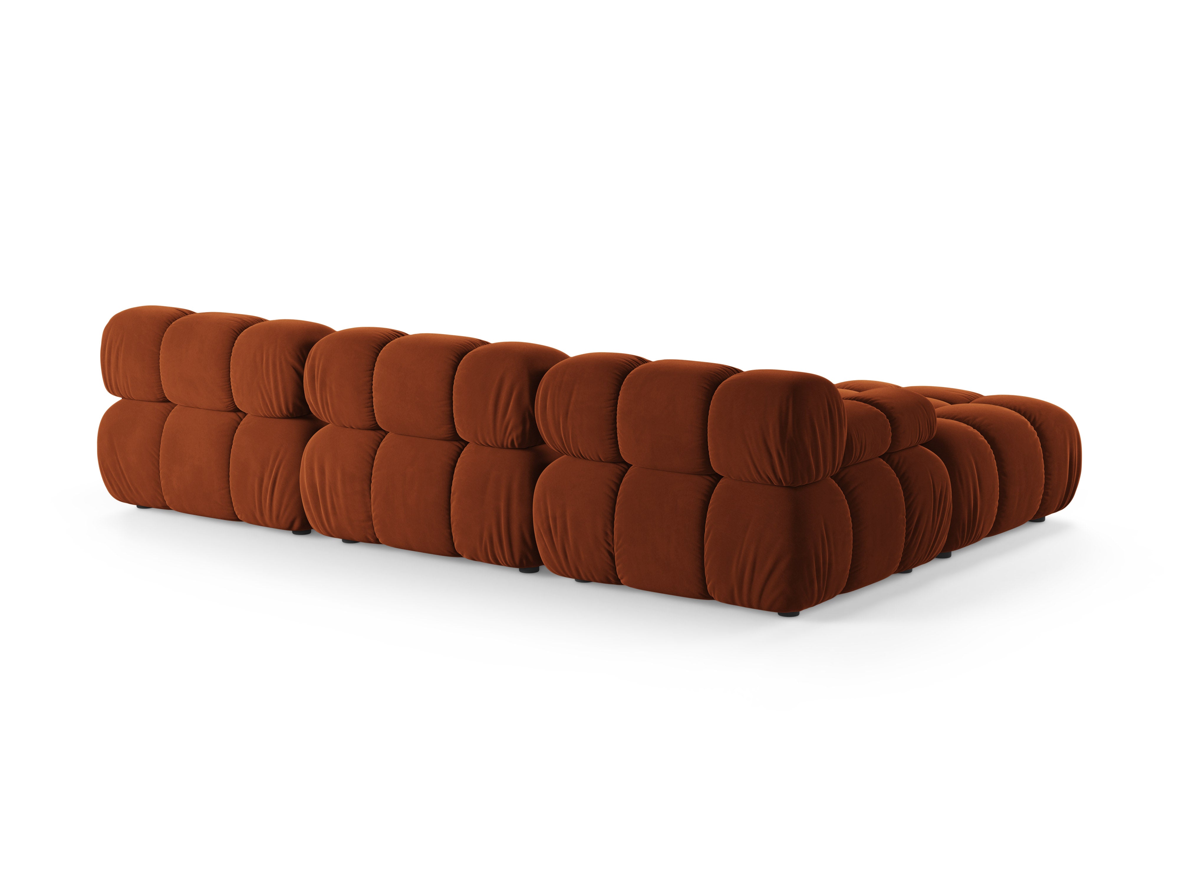 Universal Velvet Corner Sofa BELLIS Brick Red