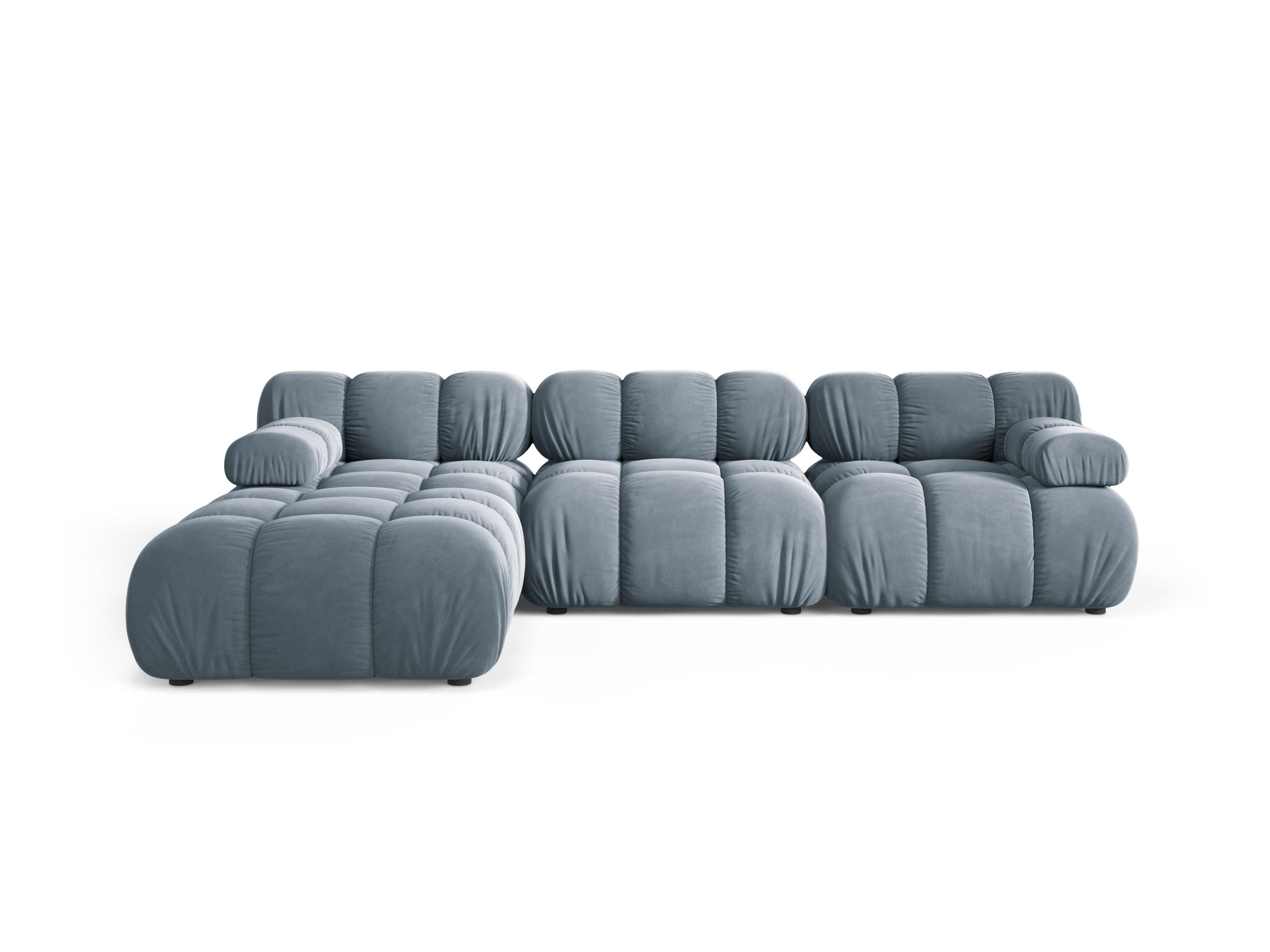 Universal velvet corner sofa BELLIS in blue