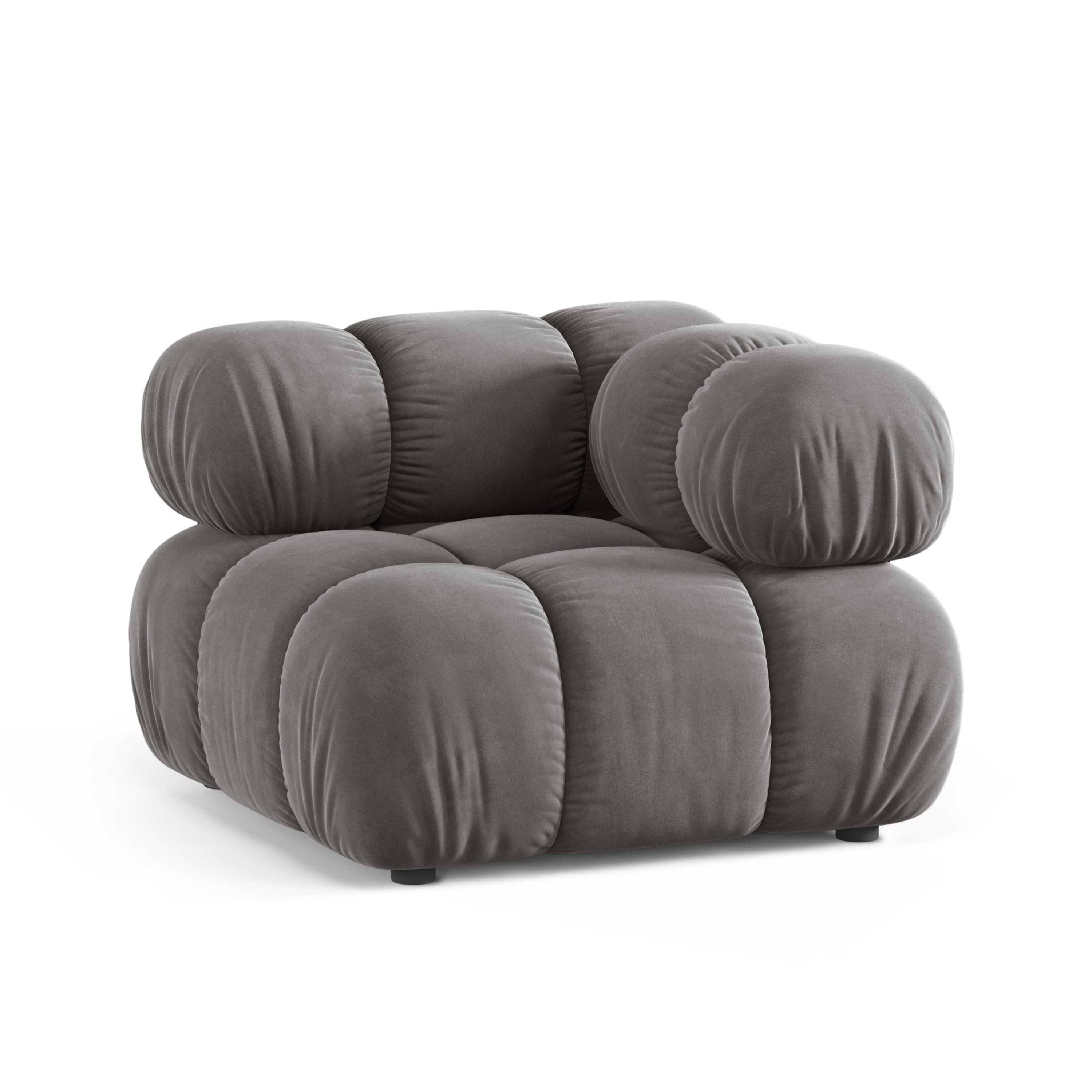 BELLIS Velvet Modular Sofa - Gray Corner Module