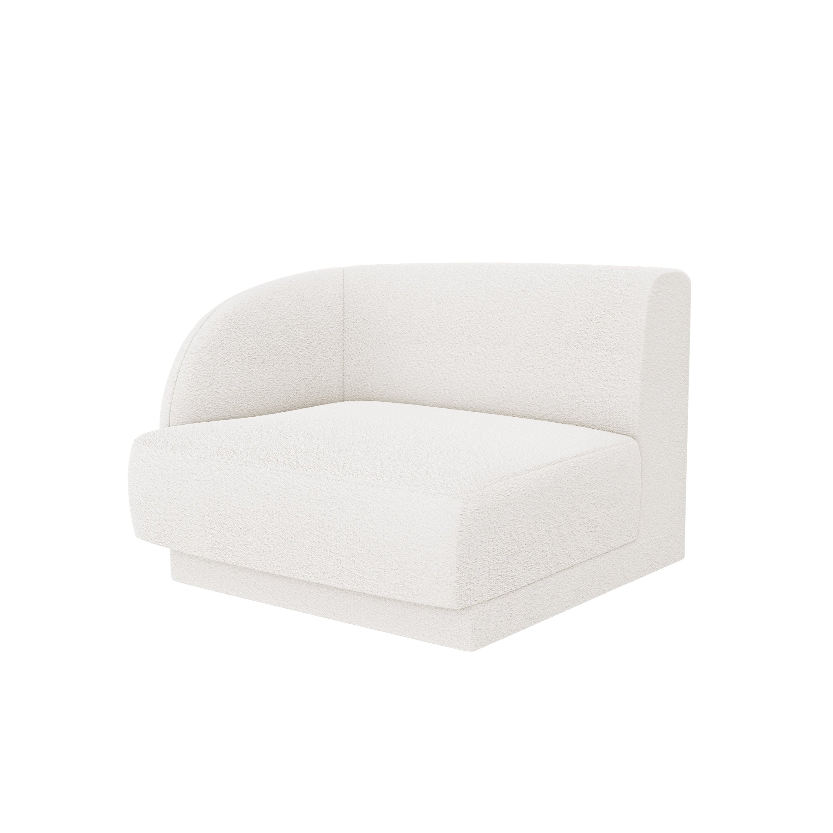 Modulsofa MILEY - linkes Modul in weißem Boucle