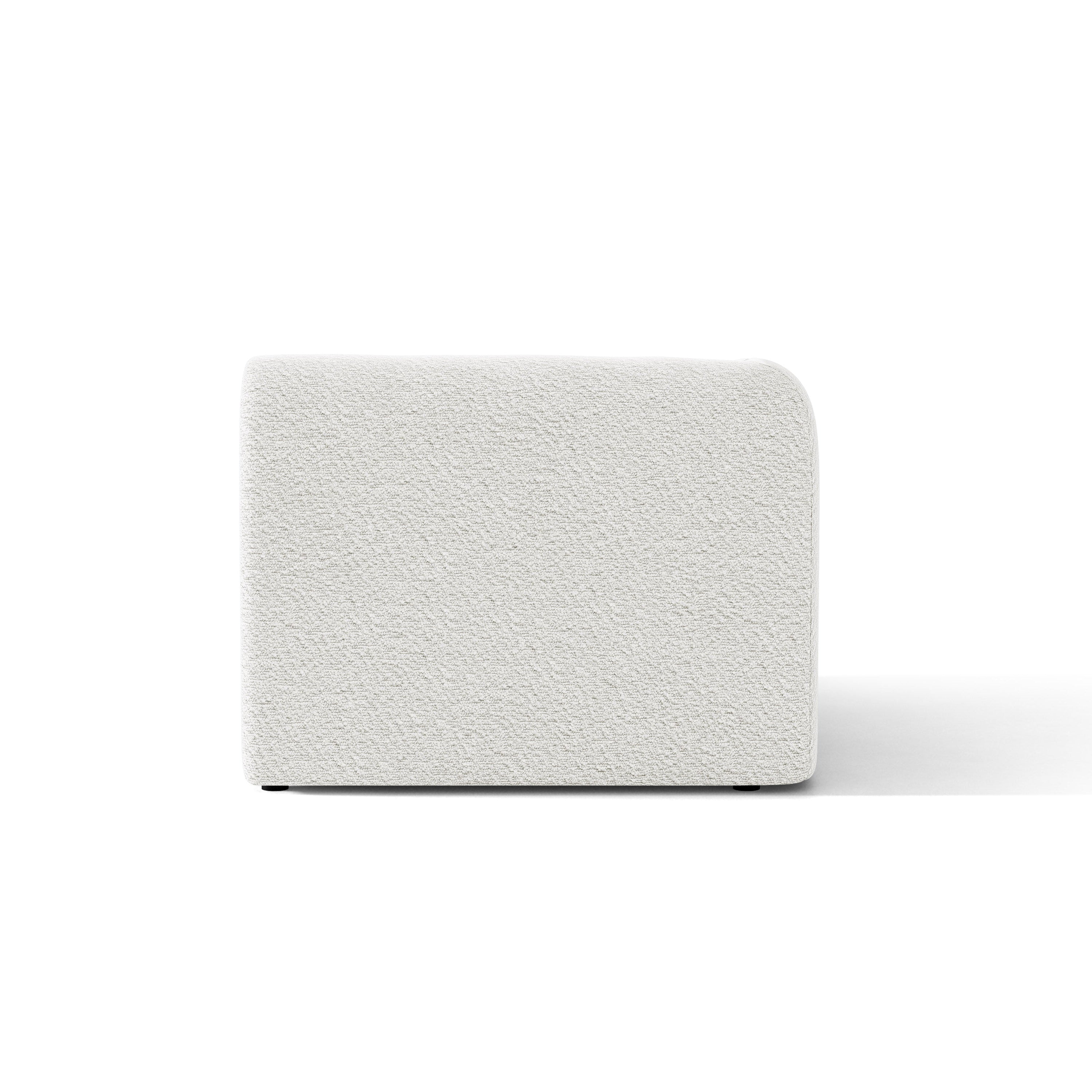 Sofa modułowa MILEY - moduł lewostronny biały boucle – tkanina bouclé