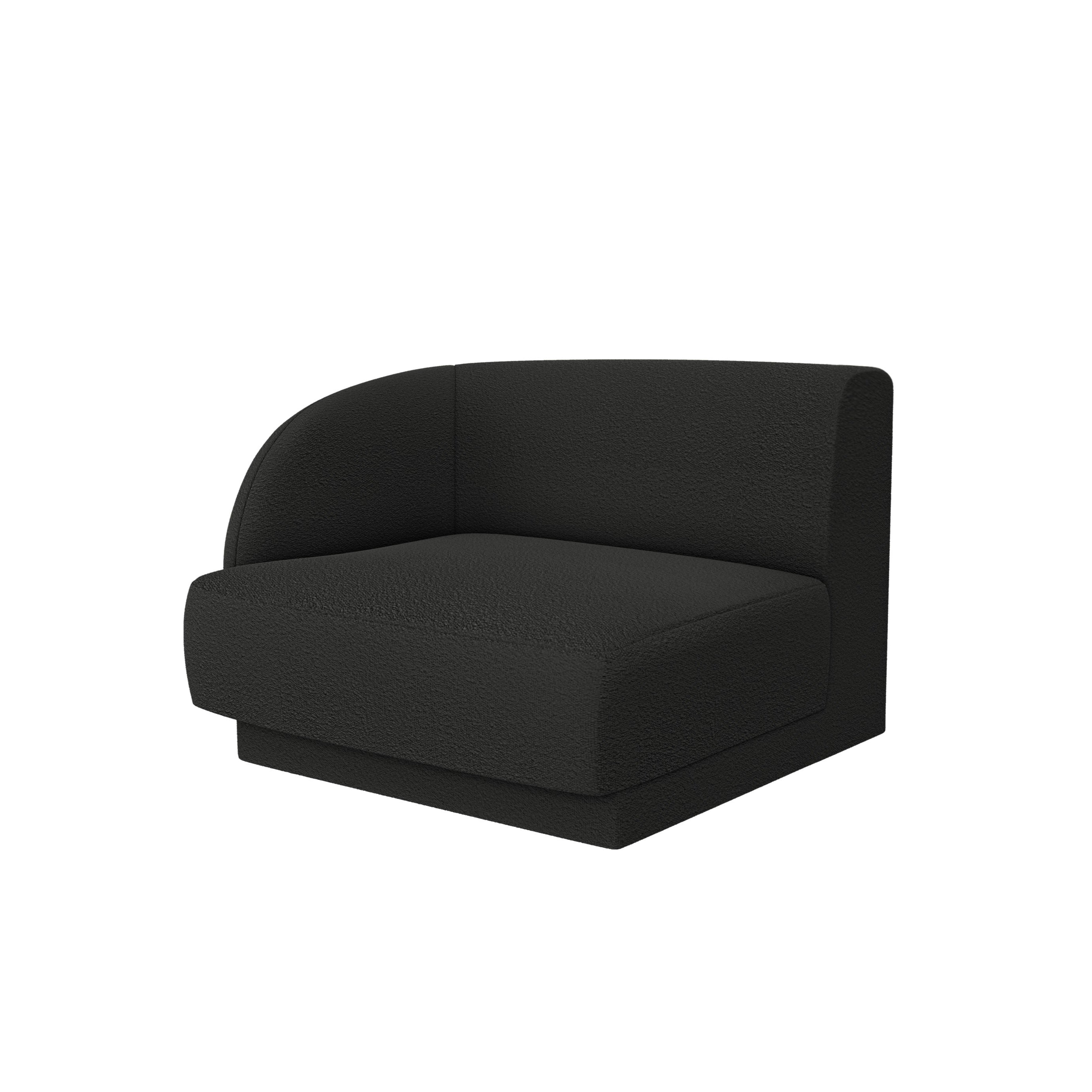 MILEY Modular Sofa - Left-Side Module Black Boucle