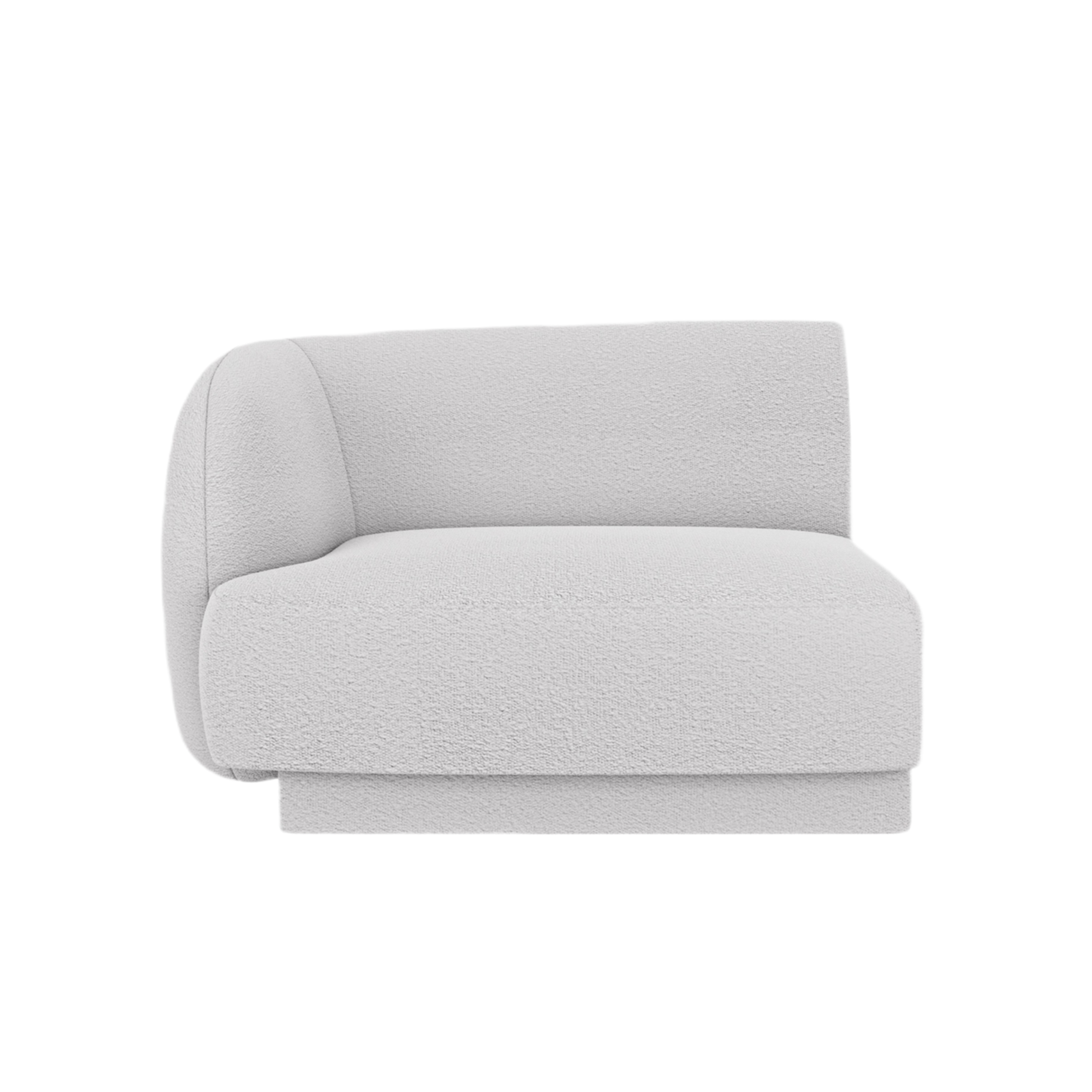 MILEY Modular Sofa - Left Module Light Gray Boucle