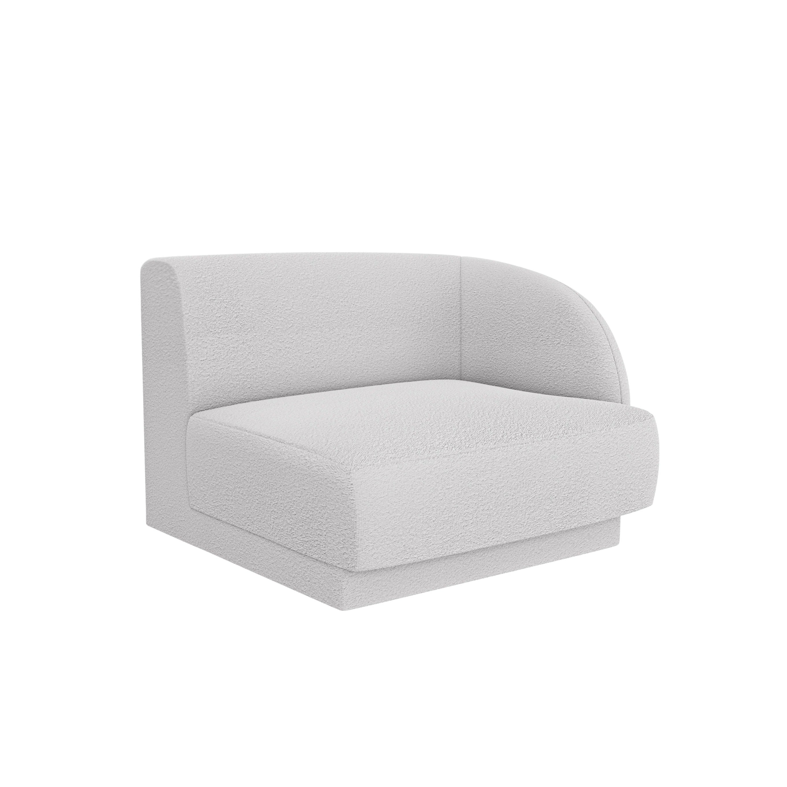 MILEY Modular Sofa - Right Side Module Light Gray Boucle