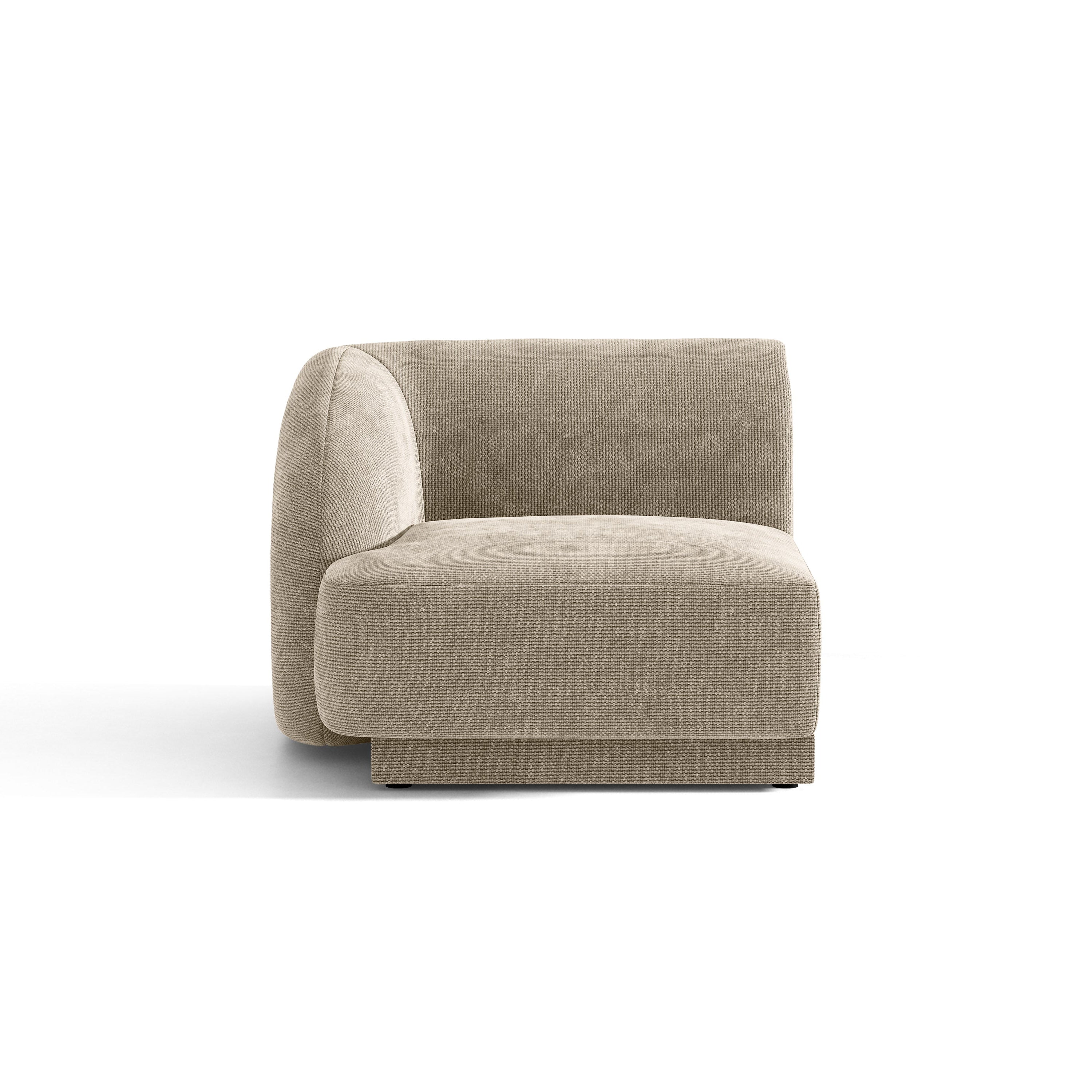 Sofa modułowa MILEY - moduł lewostronny beżowy szenil jedwabisty – Micadoni
