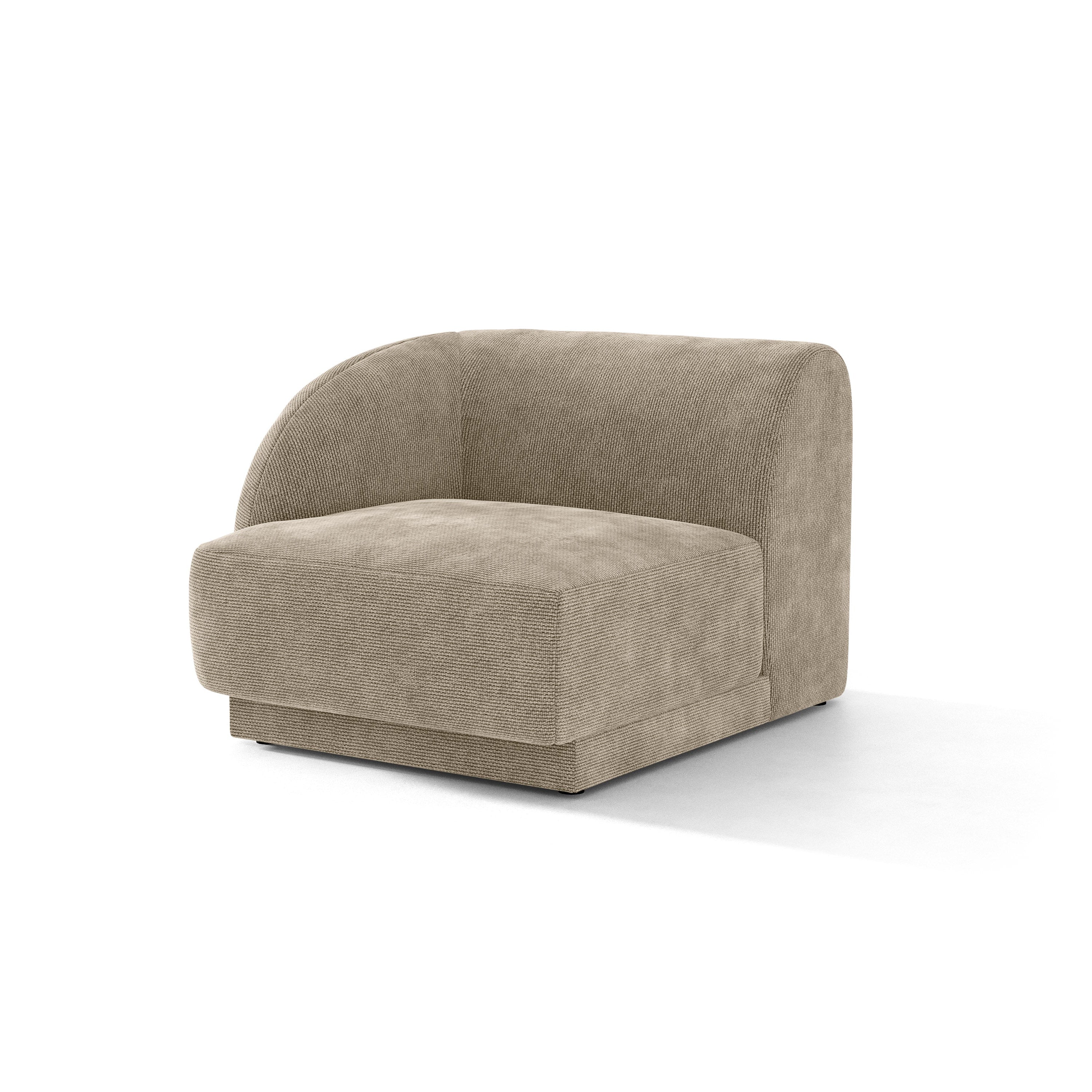 Sofa modułowa MILEY - moduł lewostronny beżowy szenil jedwabisty do salonu