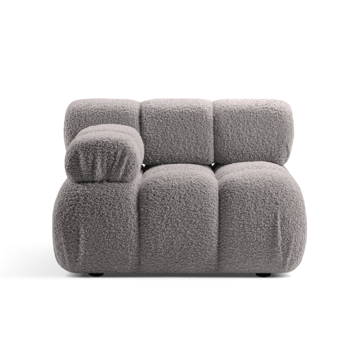BELLIS Modular Sofa - Left-Arm Module in Gray Boucle