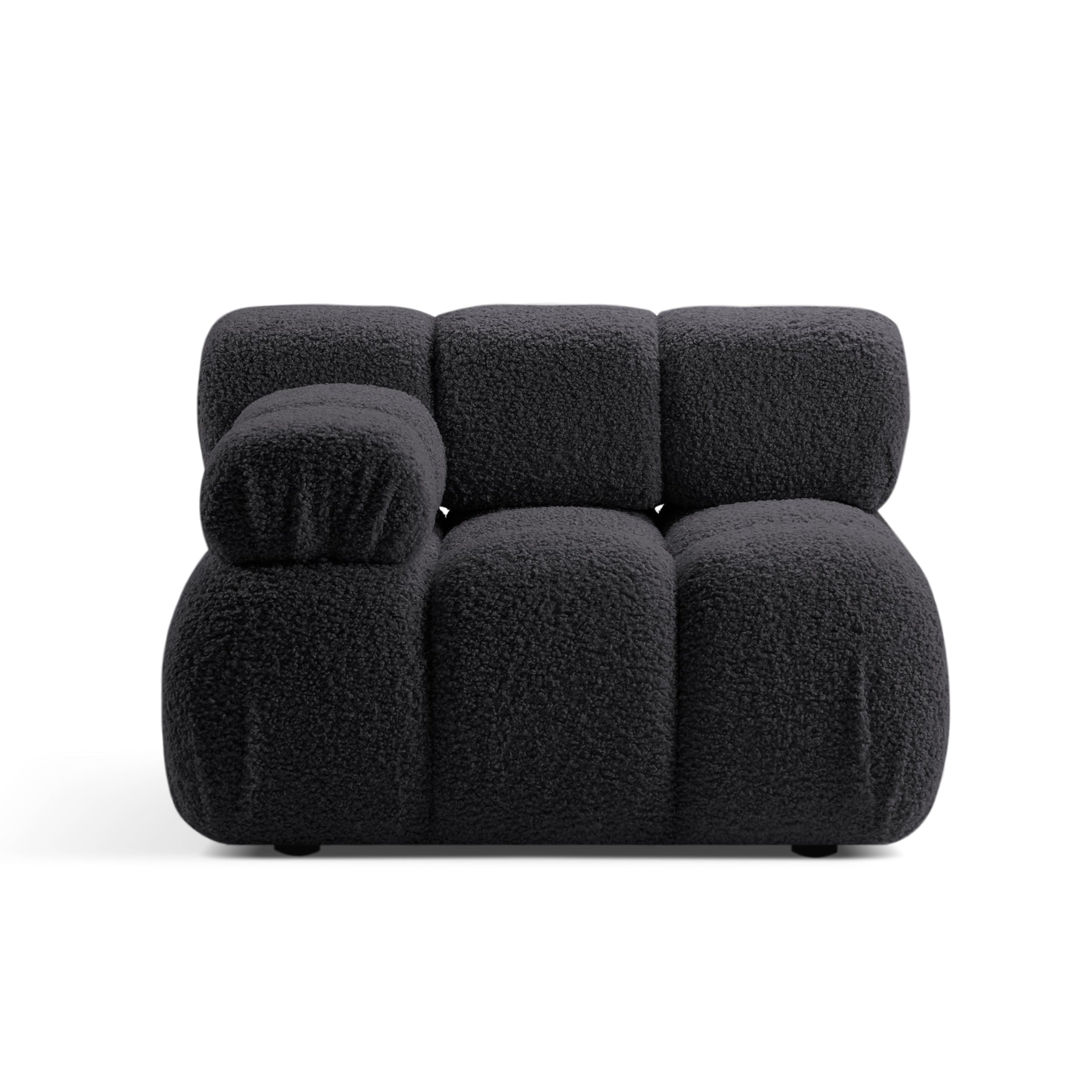 BELLIS Modular Sofa - Left-Arm Graphite Boucle Module