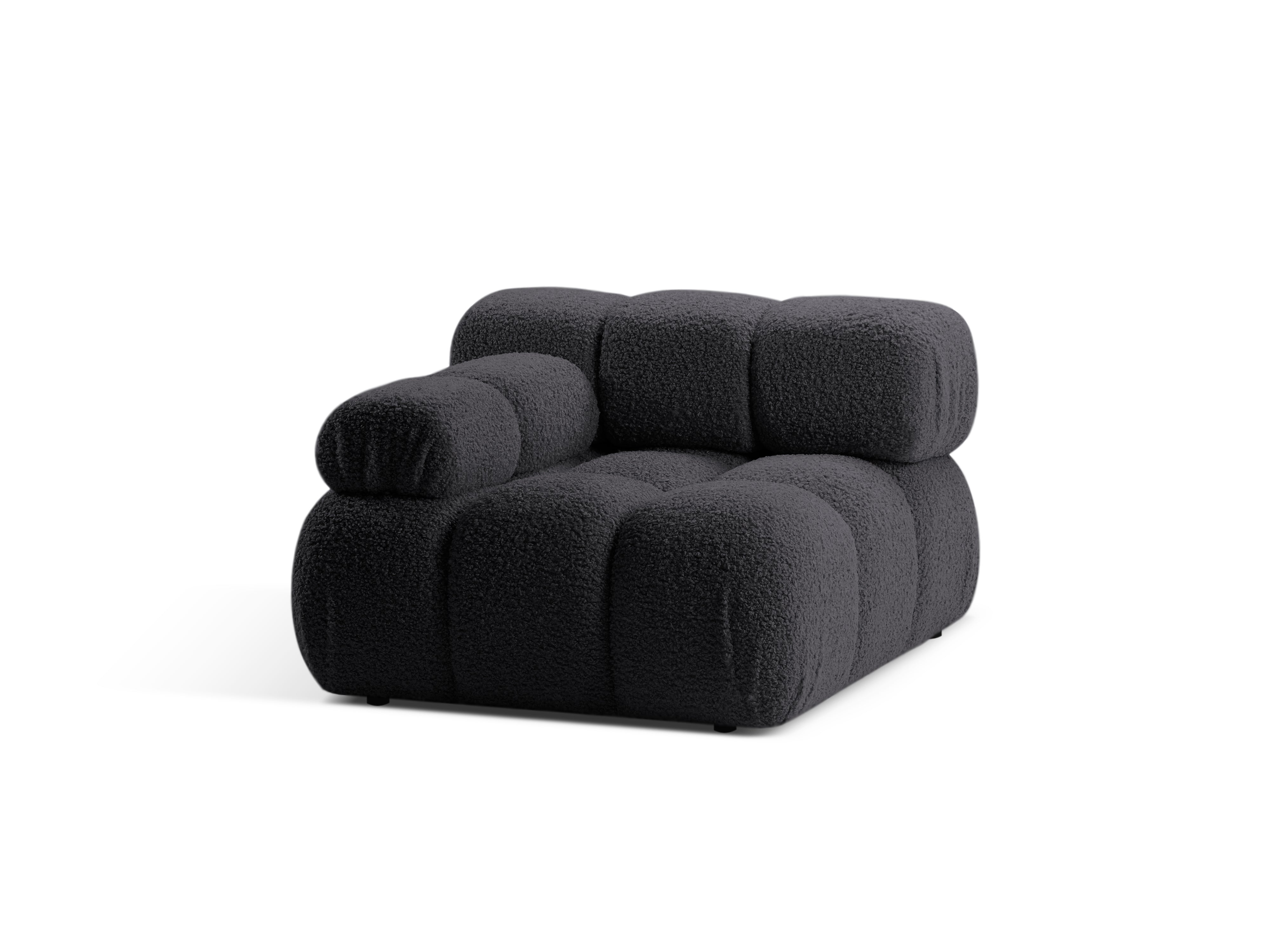BELLIS Modular Sofa - Left-Arm Graphite Boucle Module