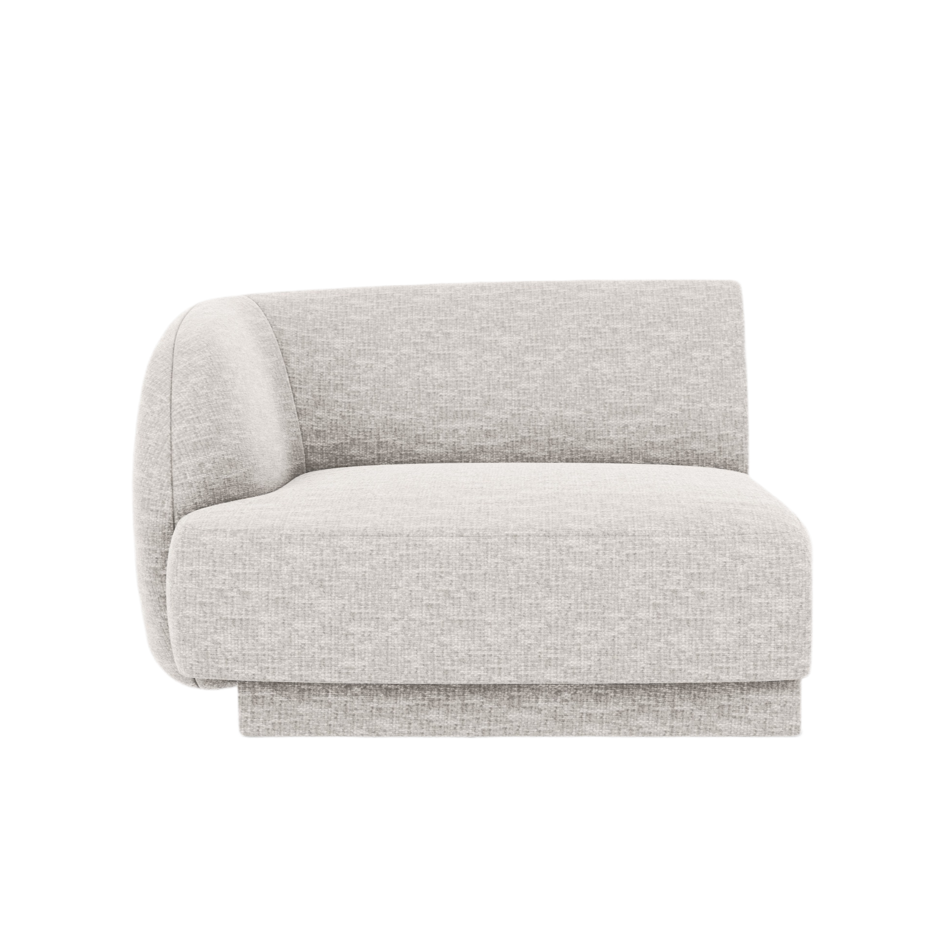 MILEY Modular Sofa - Left-Side Module in Gray Chenille