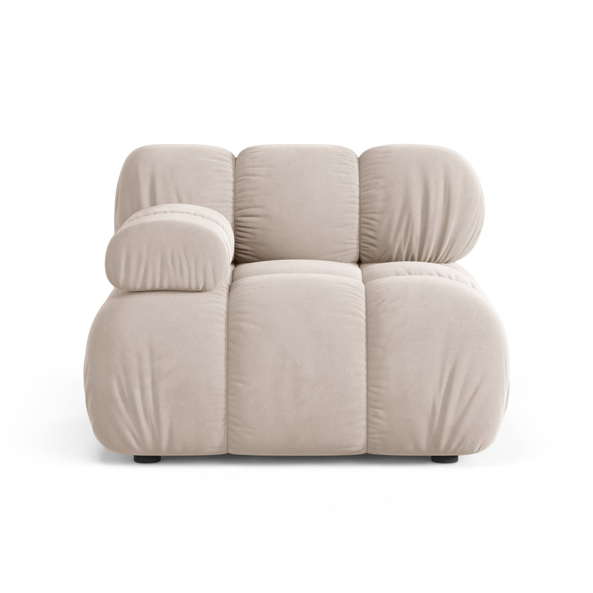 BELLIS Modular Sofa - Left-Arm Module in Light Beige Velvet