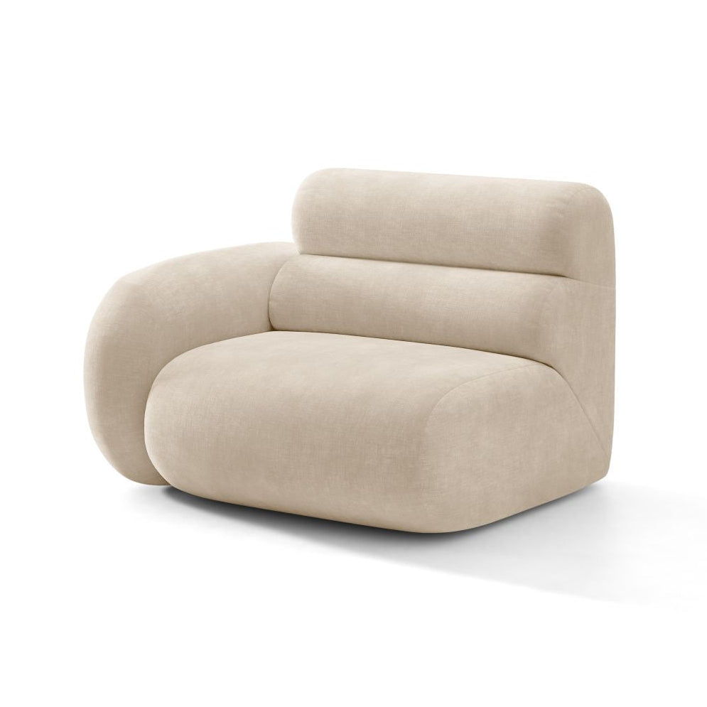 NEO Modular Sofa - Left Module in Light Beige Chenille