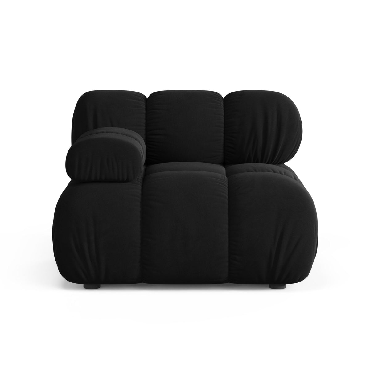 BELLIS Velvet Modular Sofa - Left-Side Module in Black