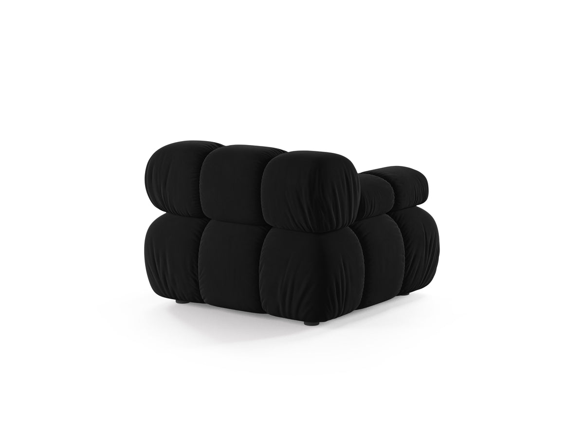 BELLIS Velvet Modular Sofa - Left-Side Module in Black