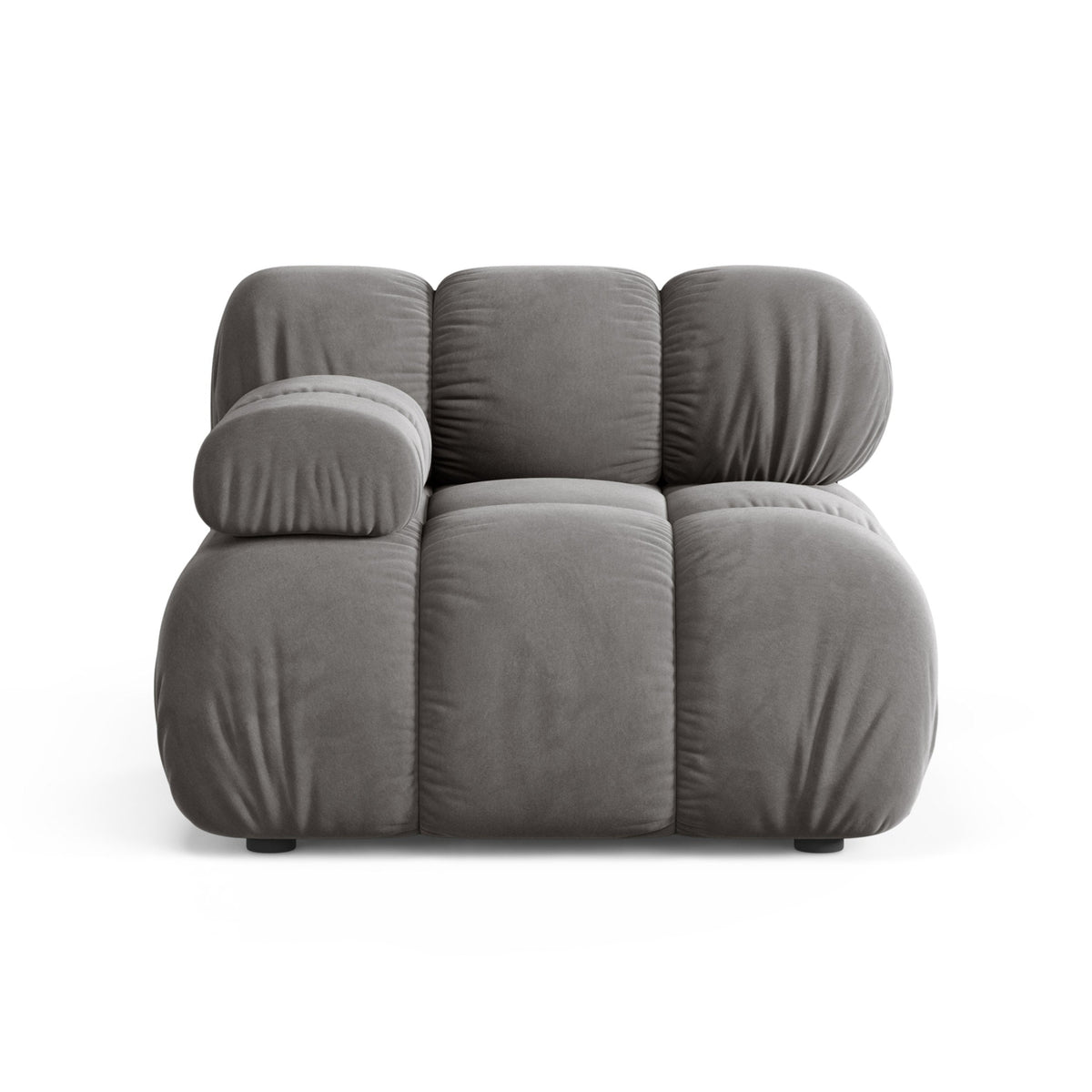 BELLIS Velvet Modular Sofa - Left-Side Module in Gray