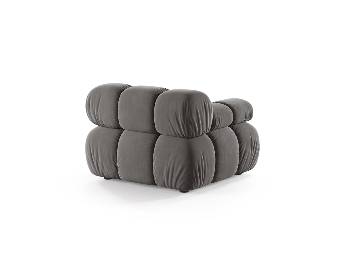 BELLIS Velvet Modular Sofa - Left-Side Module in Gray